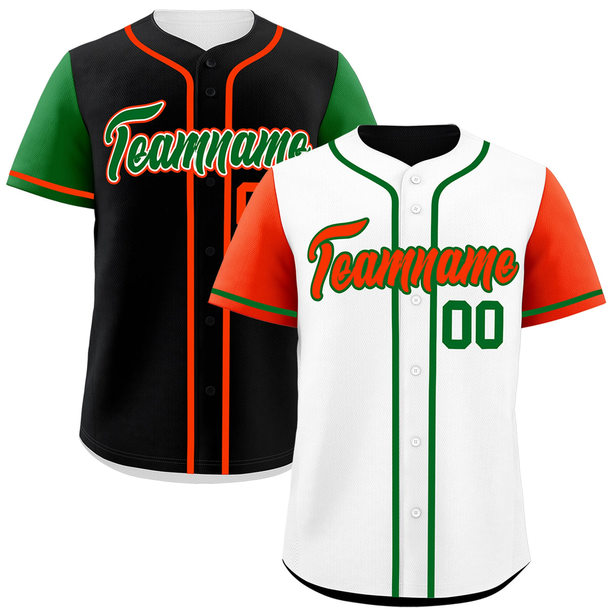 Custom White Black Kelly Green Reversible Raglan Sleeves Baseball Jersey| KXKSHOP