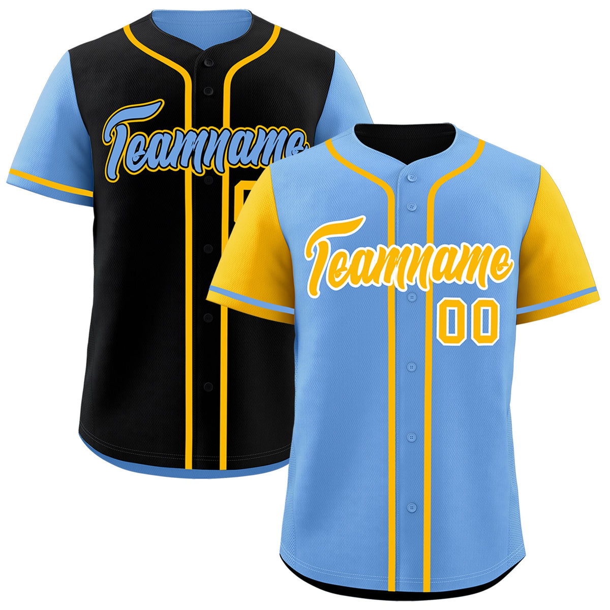 Custom Navy White Light Blue Reversible Raglan Sleeves Baseball Jersey| KXKSHOP