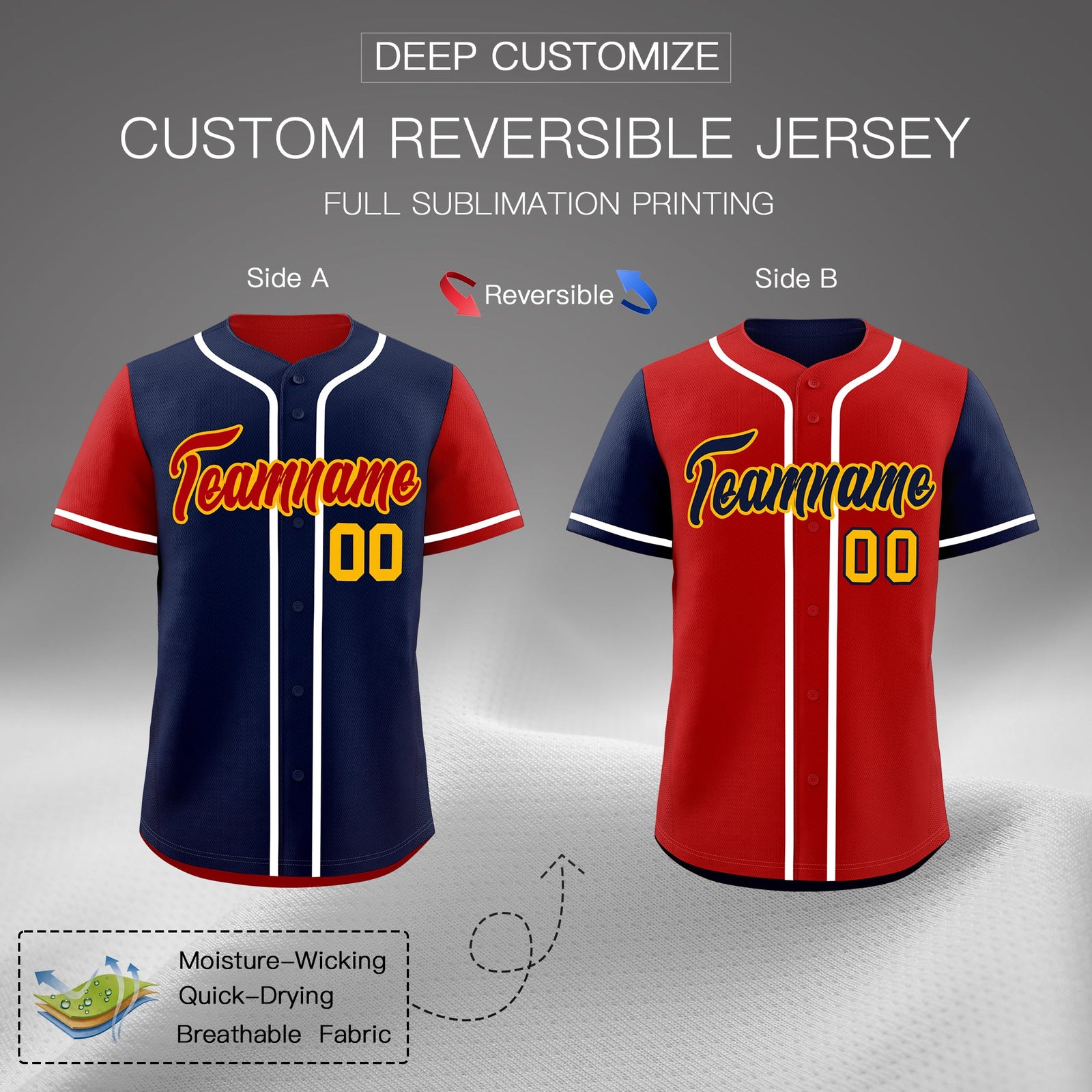 Custom Navy Cream Reversible Raglan Sleeves Baseball Jersey| KXKSHOP