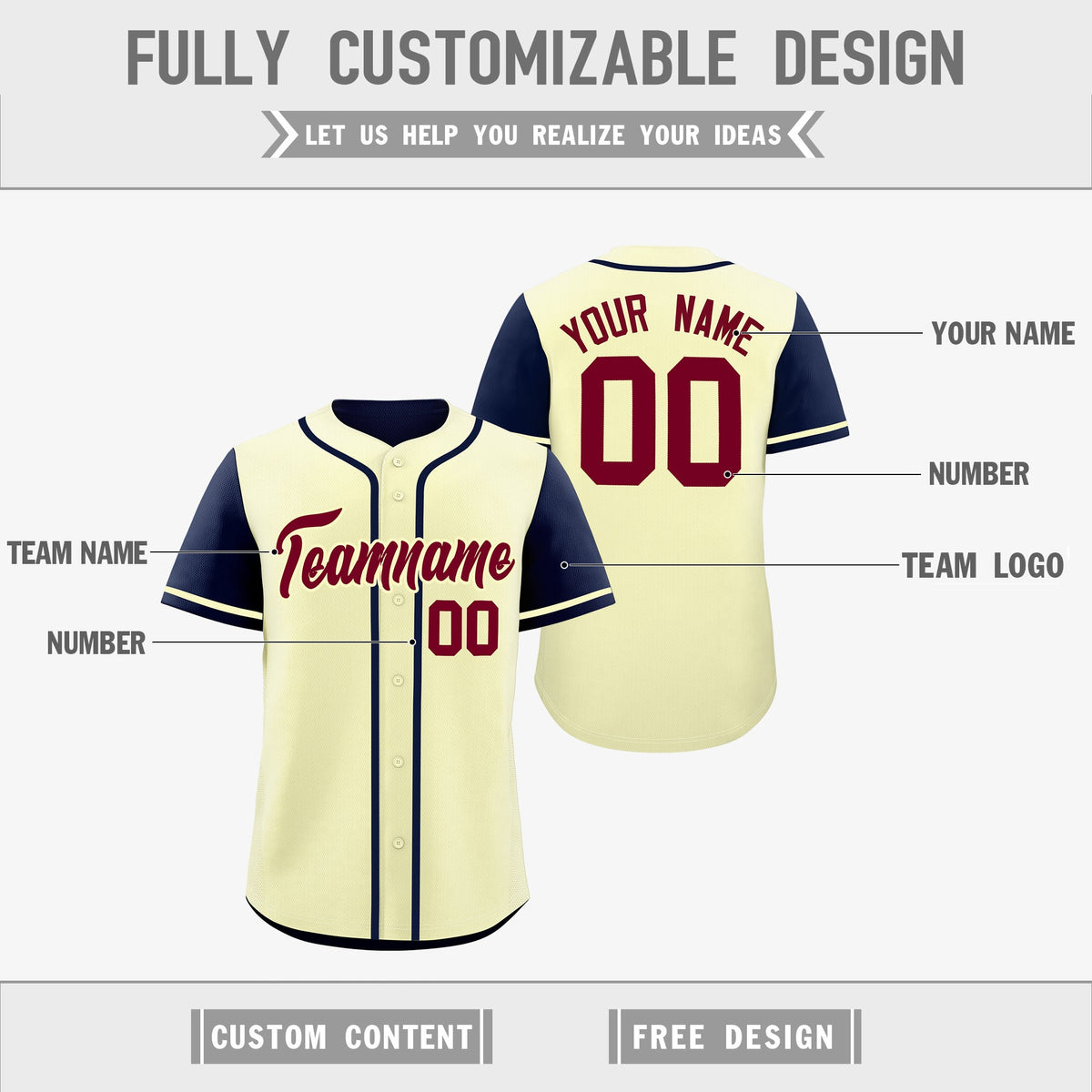 Custom Cream Black Reversible Raglan Sleeves Baseball Jersey| KXKSHOP
