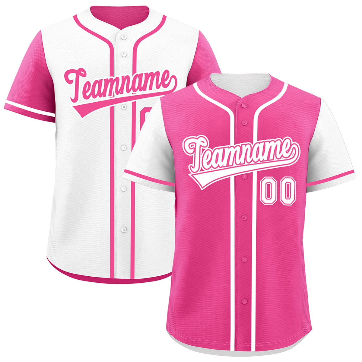 Custom Black White Pink Reversible Raglan Sleeves Baseball Jersey| KXKSHOP