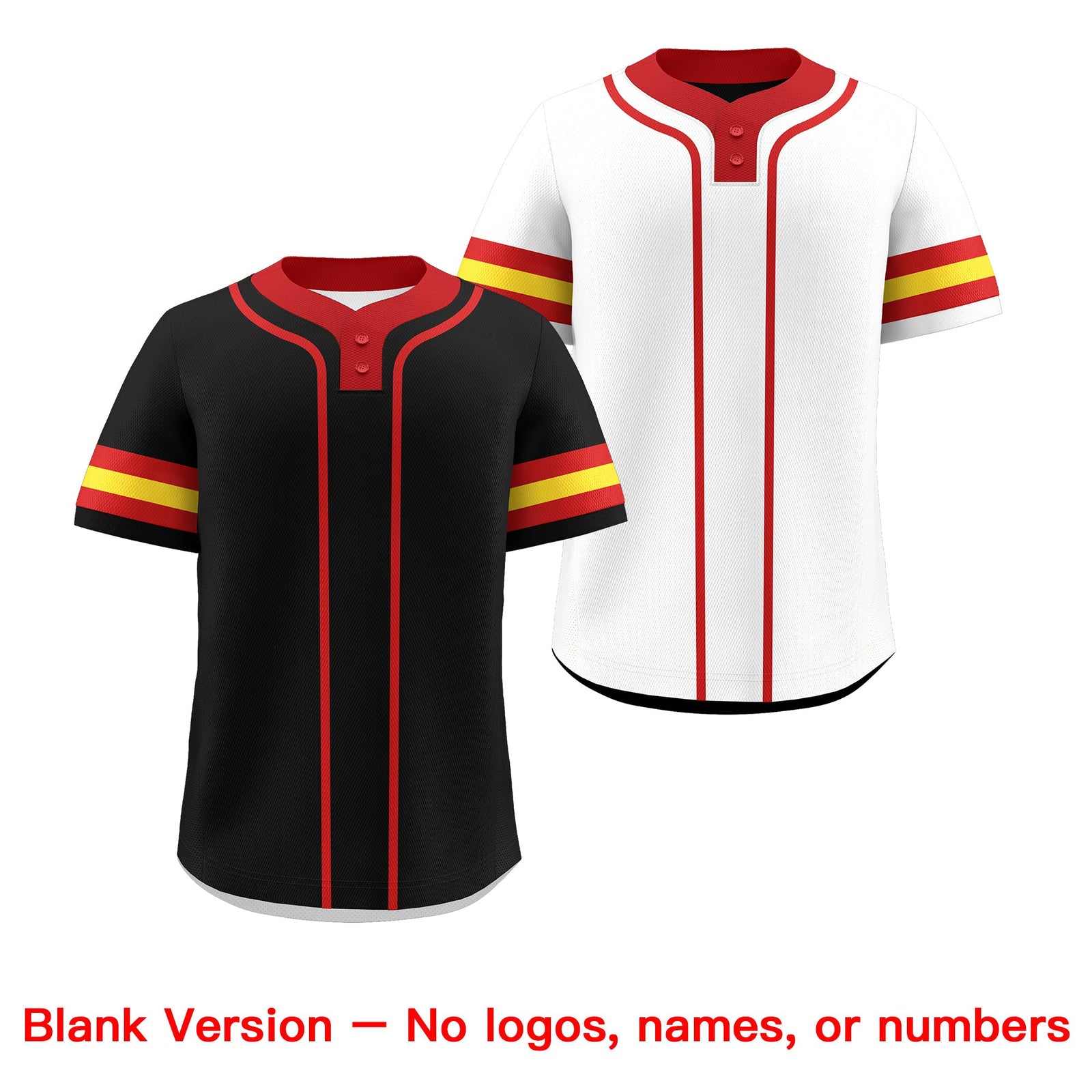 Custom Red Gold Reversible Classic Style Two-Button Baseball Jersey| KXKSHOP