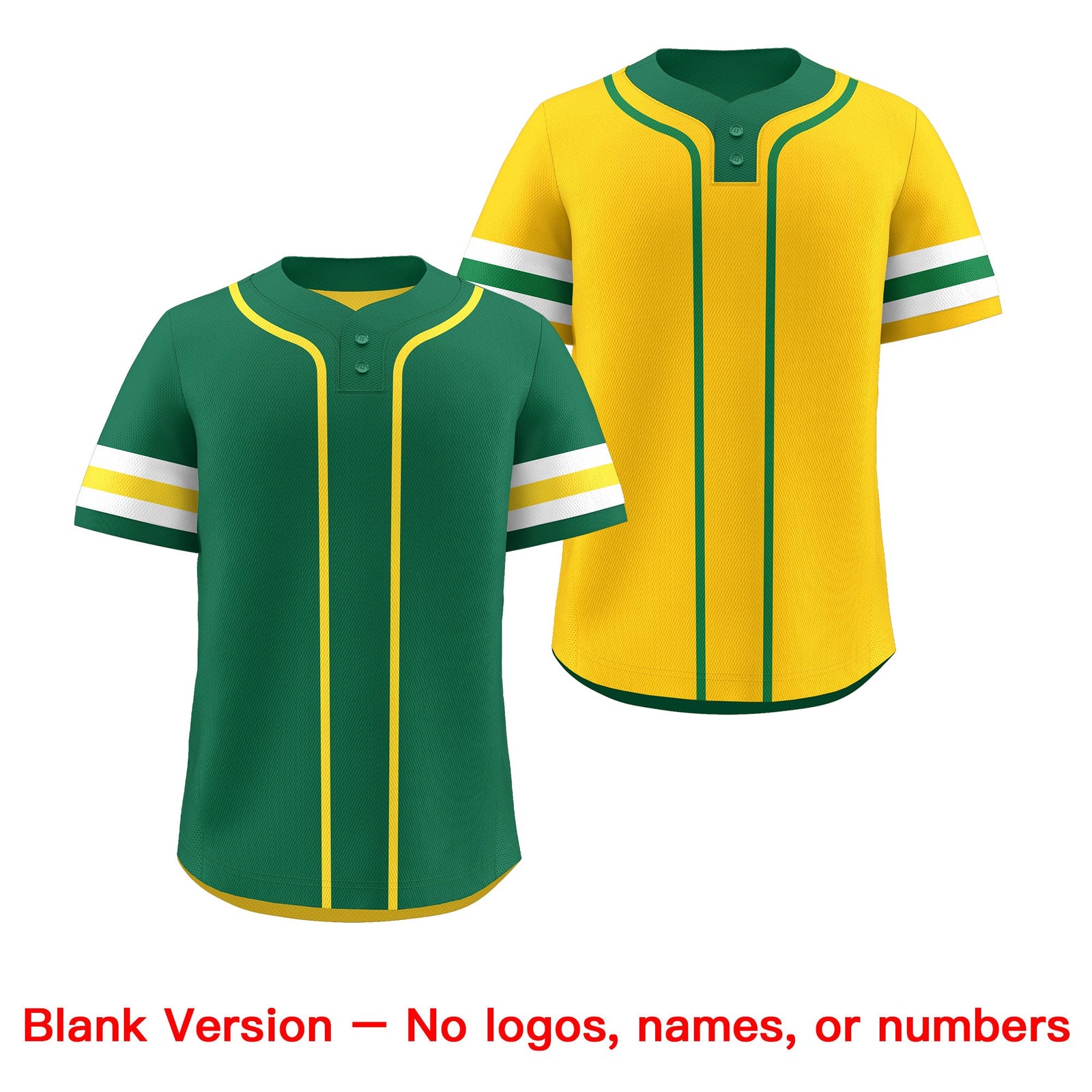 Custom White Gold Kelly Green Reversible Classic Style Two-Button Baseball Jersey| KXKSHOP