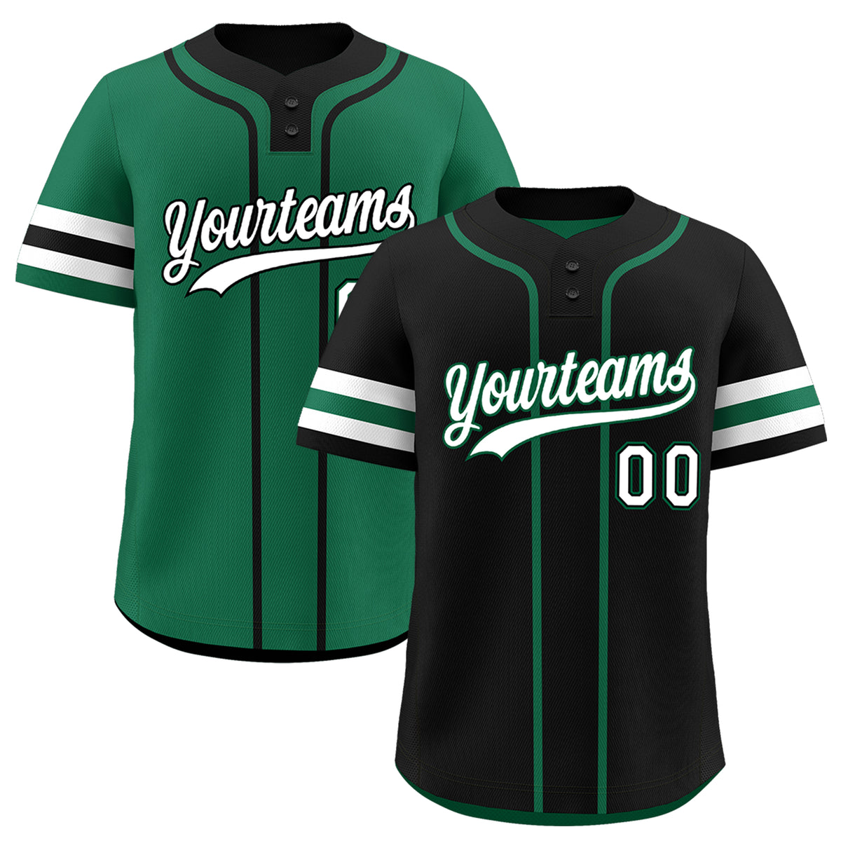 Custom White Kelly Green Black Reversible Classic Style Two-Button Baseball Jersey| KXKSHOP