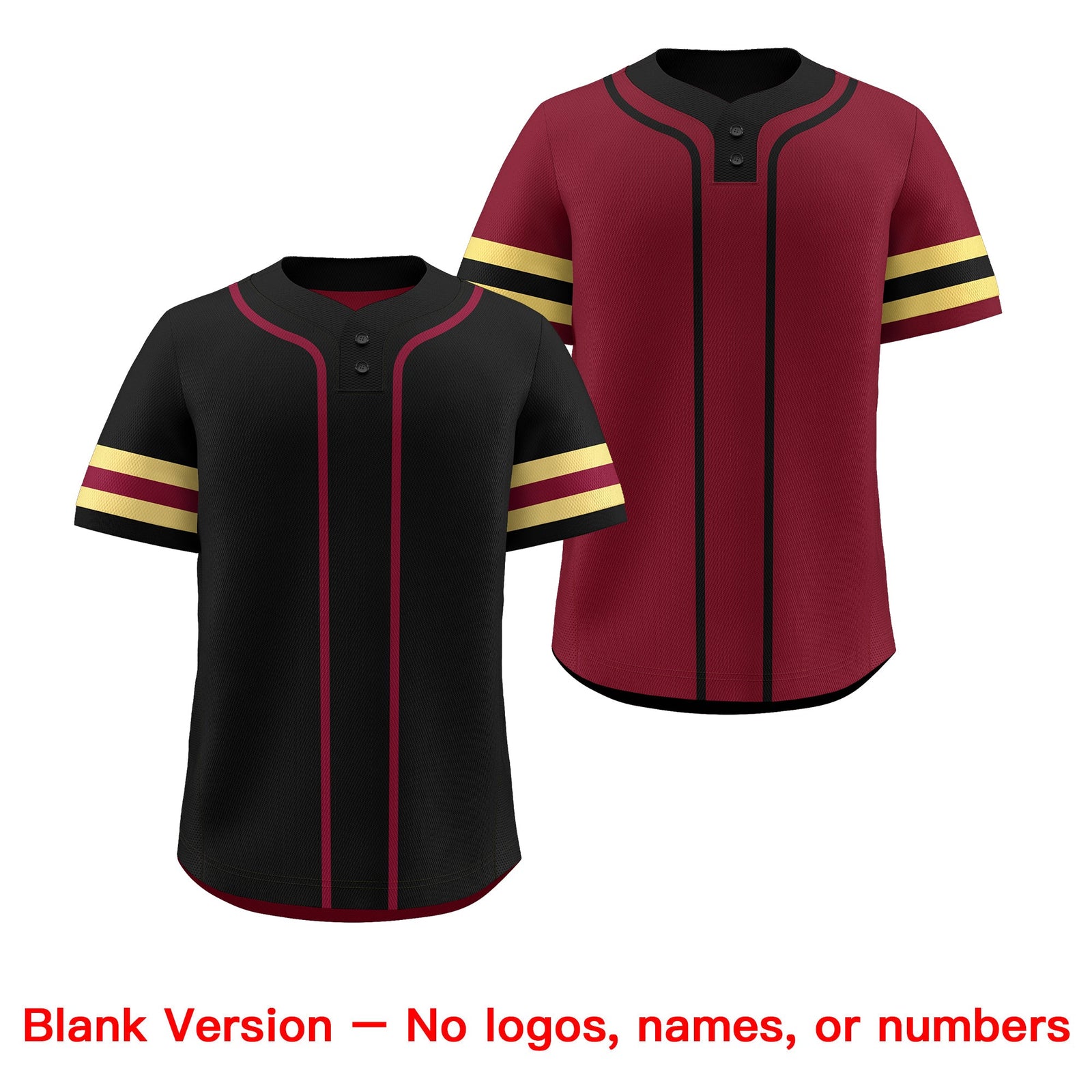 Custom Khaki Crimson Black Reversible Classic Style Two-Button Baseball Jersey| KXKSHOP