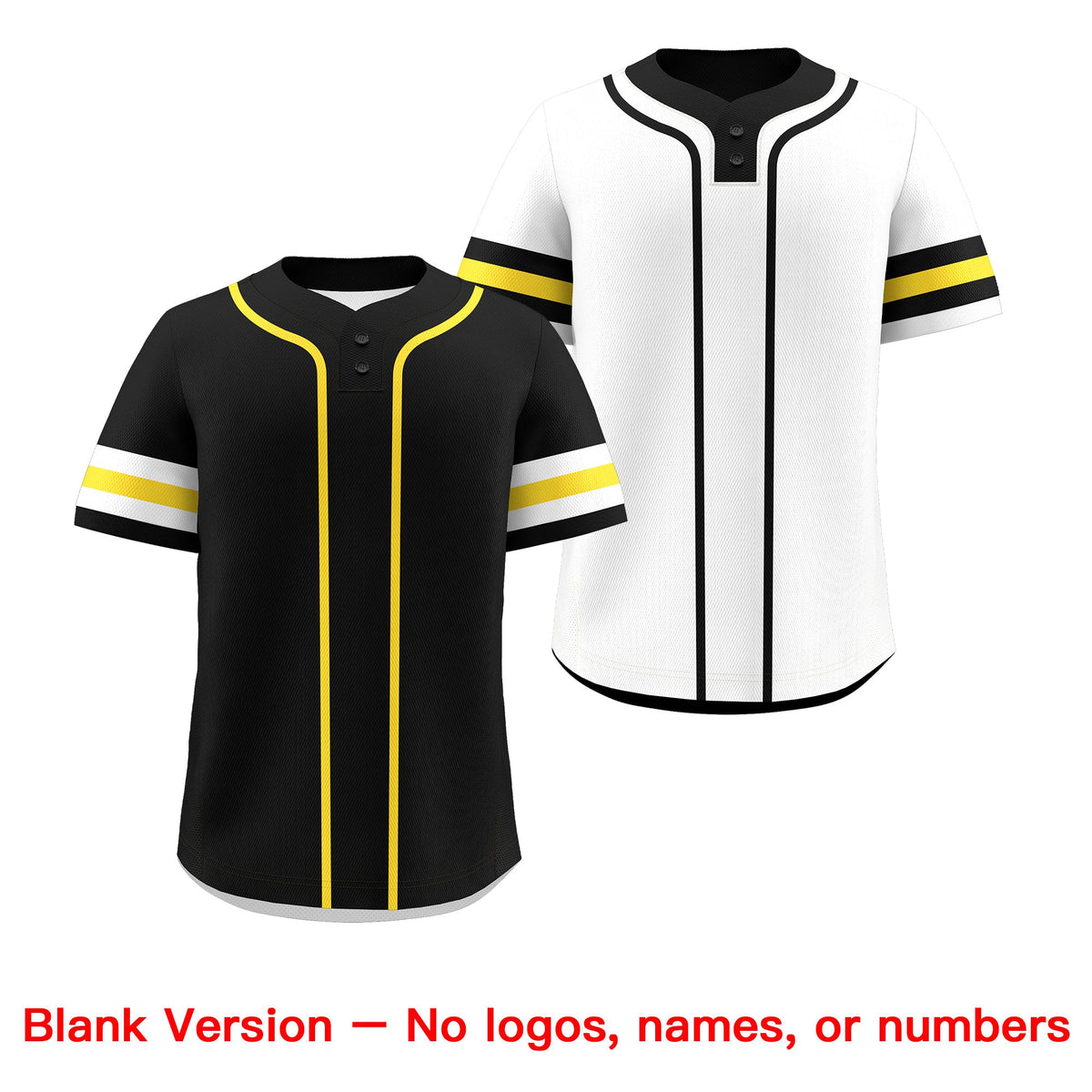 Custom White Gold Black Reversible Classic Style Two-Button Baseball Jersey| KXKSHOP