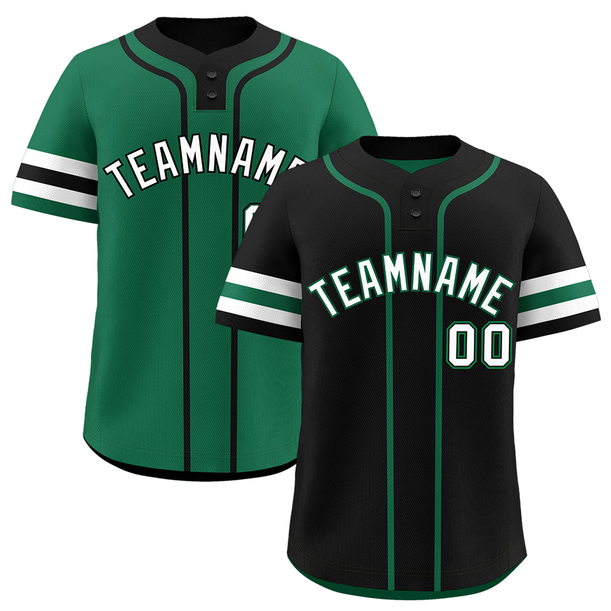 Custom White Kelly Green Black Reversible Classic Style Two-Button Baseball Jersey| KXKSHOP