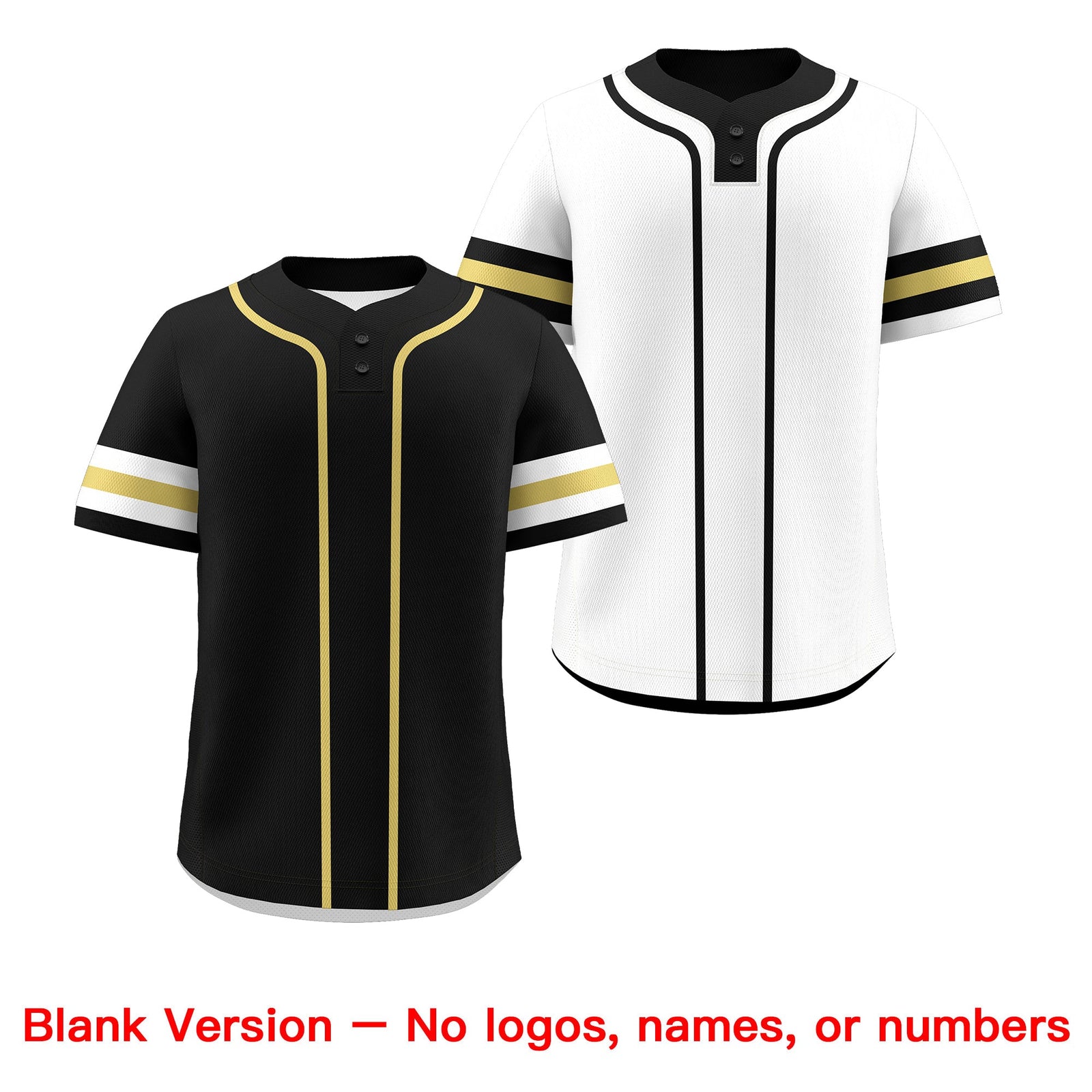 Custom White Old Gold Black Reversible Classic Style Two-Button Baseball Jersey| KXKSHOP