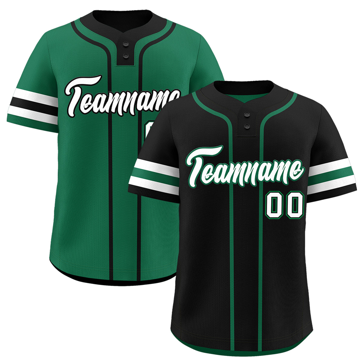 Custom White Kelly Green Black Reversible Classic Style Two-Button Baseball Jersey| KXKSHOP
