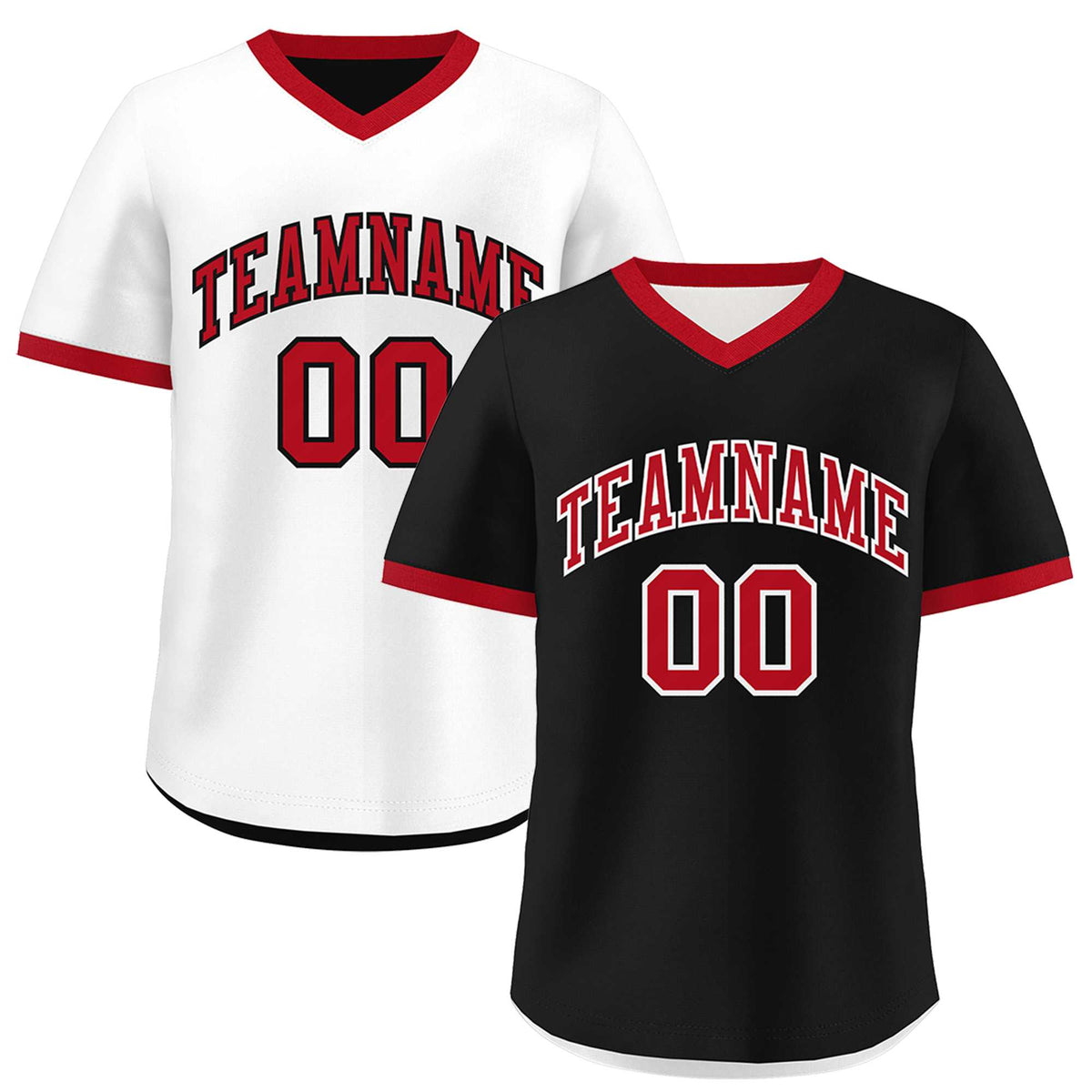 Custom White Black Red Reversible Classic Style Quick Dry Baseball Jersey| KXKSHOP