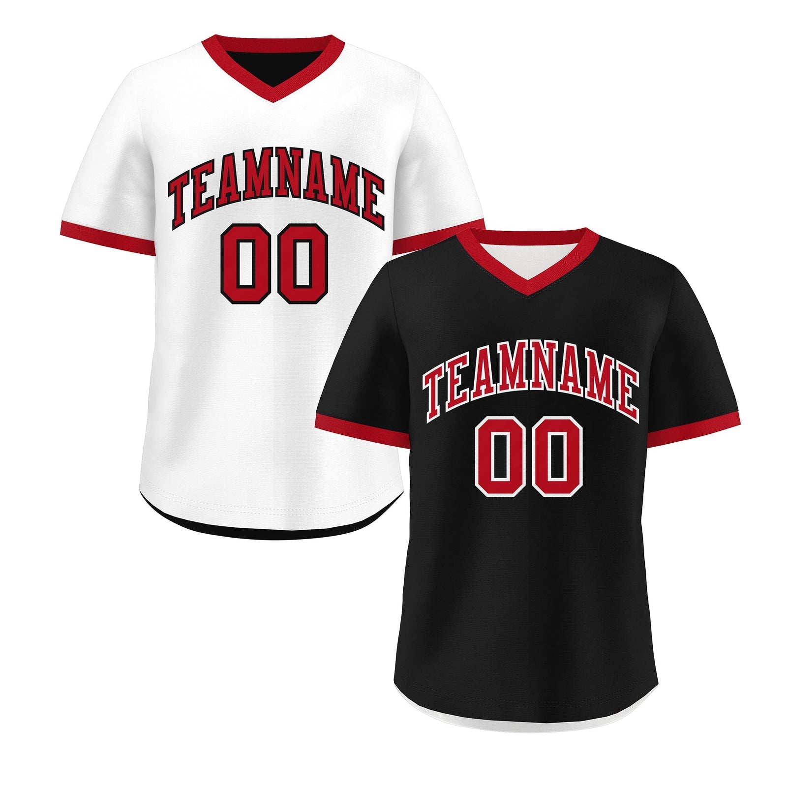 Custom White Black Red Reversible Classic Style Quick Dry Baseball Jersey| KXKSHOP