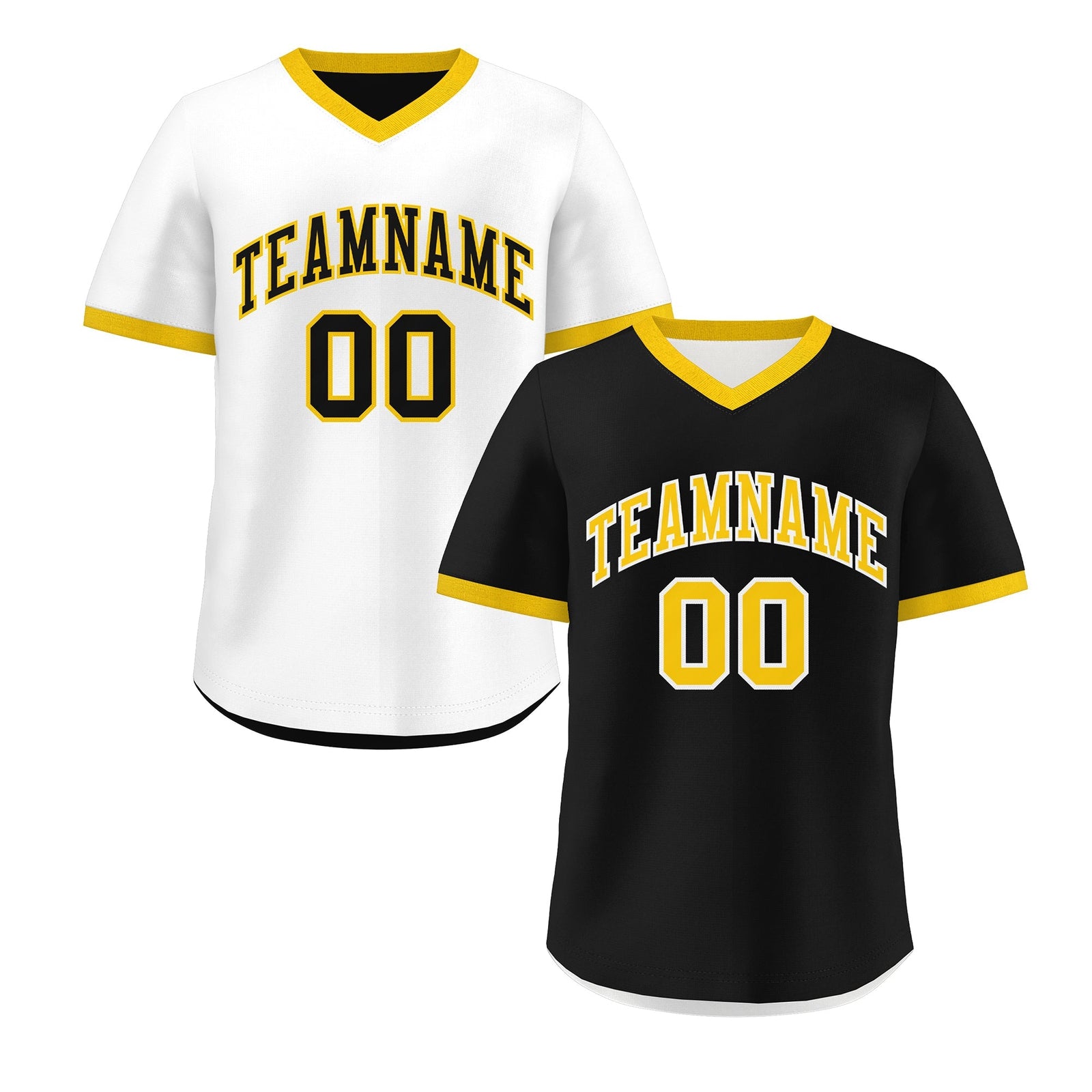 Custom White Black Gold Reversible Classic Style Lightweight Baseball Jersey| KXKSHOP