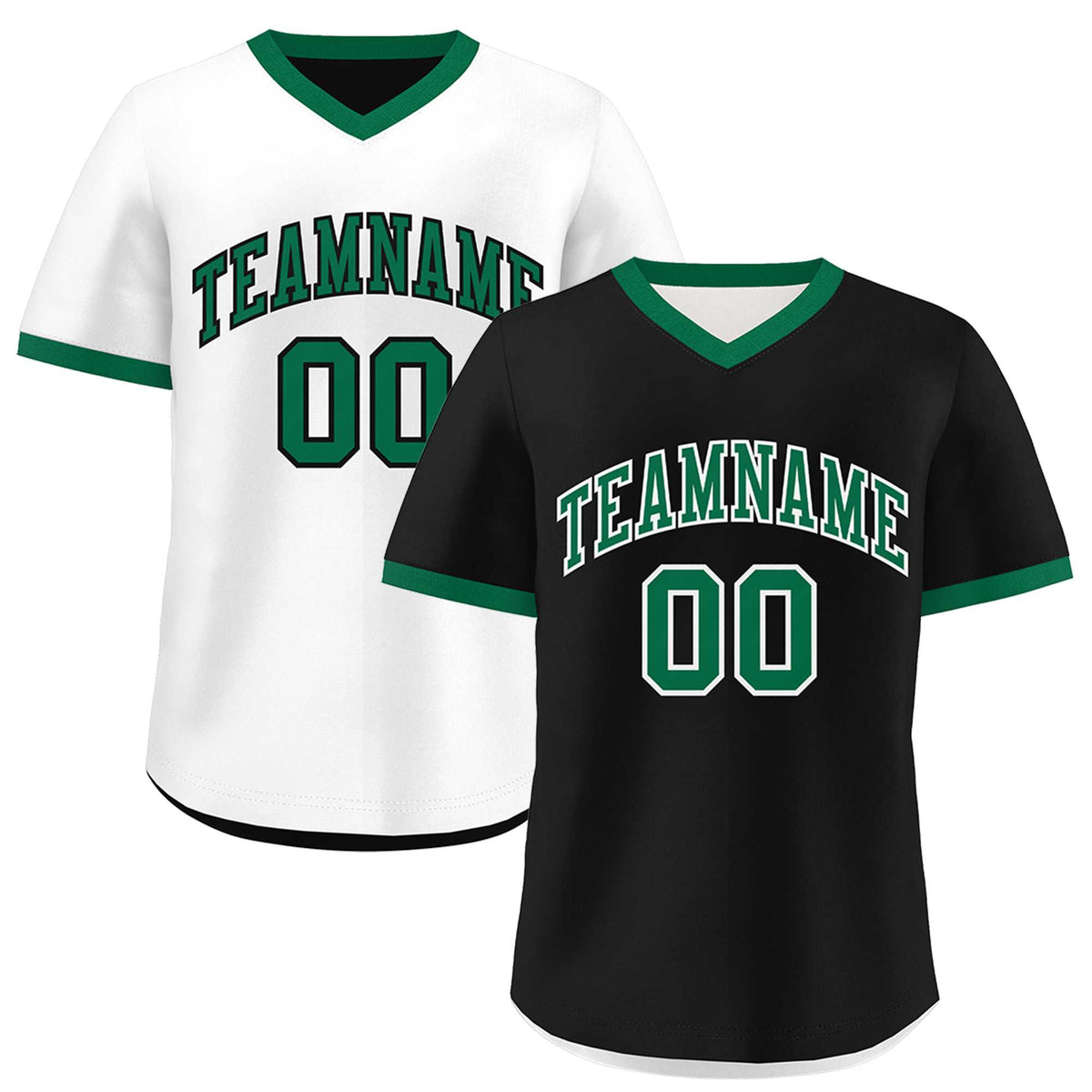 Custom White Black Kelly Green Reversible Classic Style Breathable Baseball Jersey| KXKSHOP