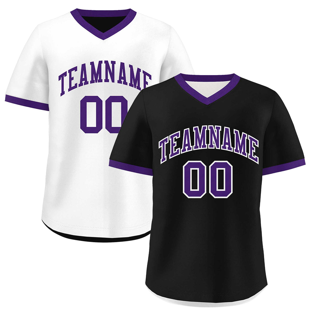 Custom White Black Purple Reversible Classic Style Quick Dry Baseball Jersey| KXKSHOP