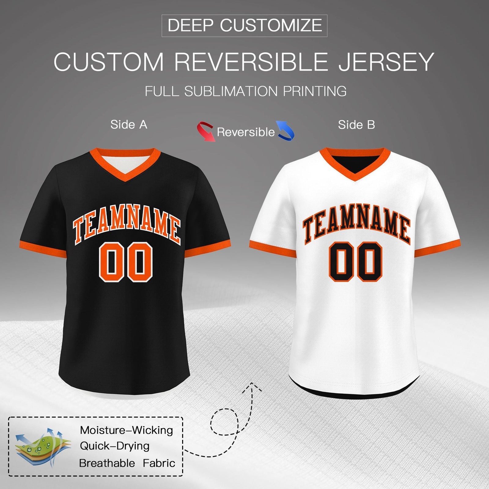 Custom Black White Reversible Classic Style Lightweight Baseball Jersey| KXKSHOP