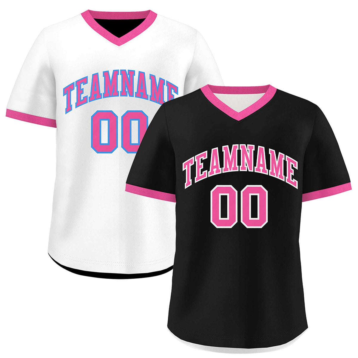 Custom White Black Pink Reversible Classic Style Breathable Baseball Jersey| KXKSHOP