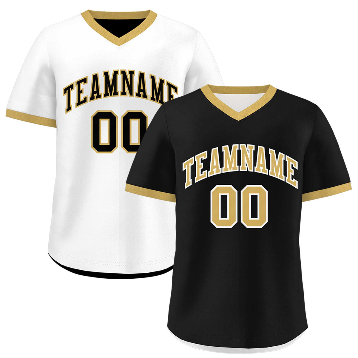 Custom White Black Old Gold Reversible Classic Style Lightweight Baseball Jersey| KXKSHOP