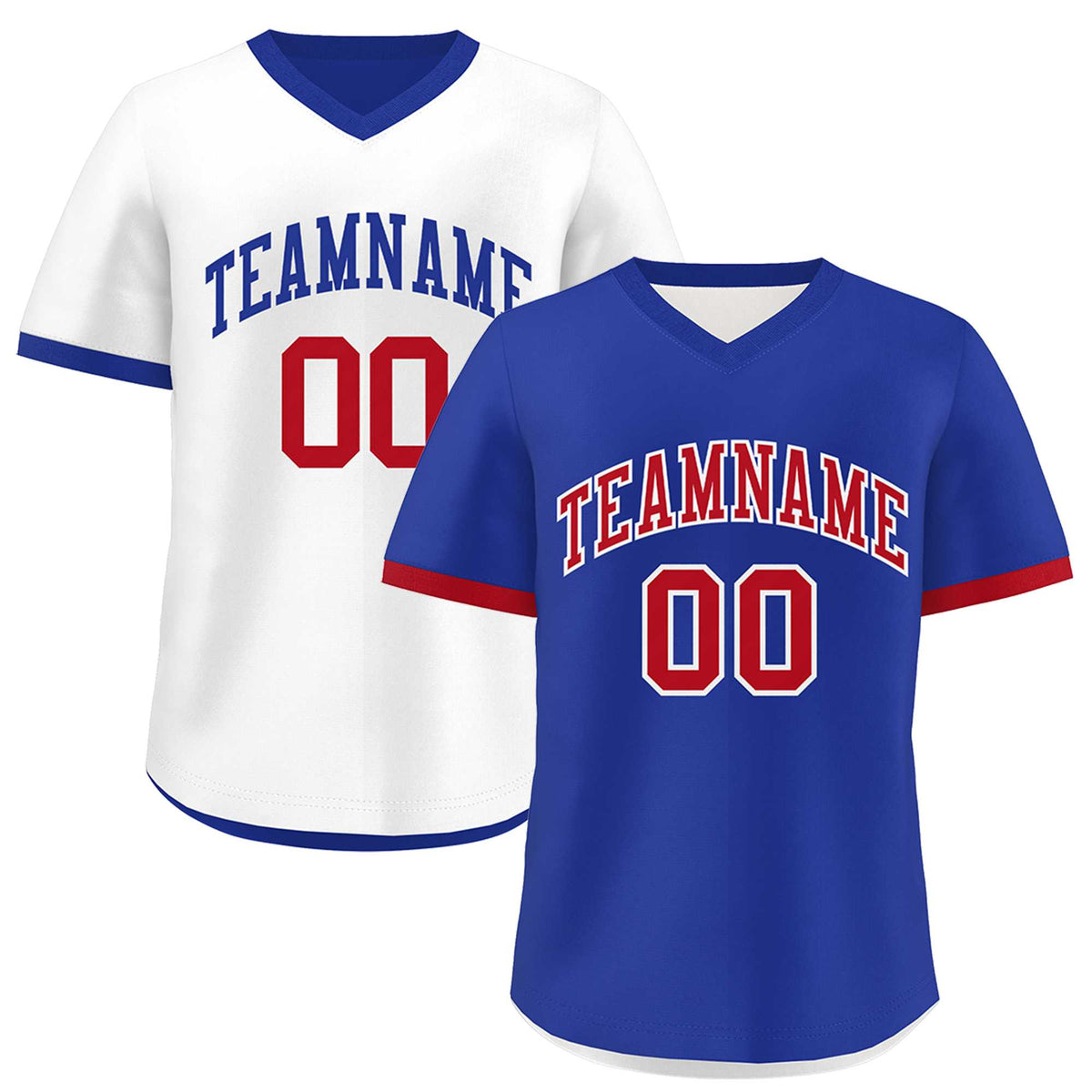 Custom Royal Blue White Red Reversible Classic Style Breathable Baseball Jersey| KXKSHOP