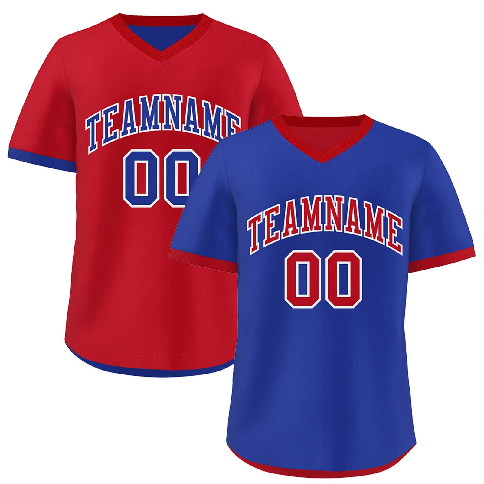 Custom Royal Blue Red Reversible Classic Style Quick Dry Baseball Jersey| KXKSHOP