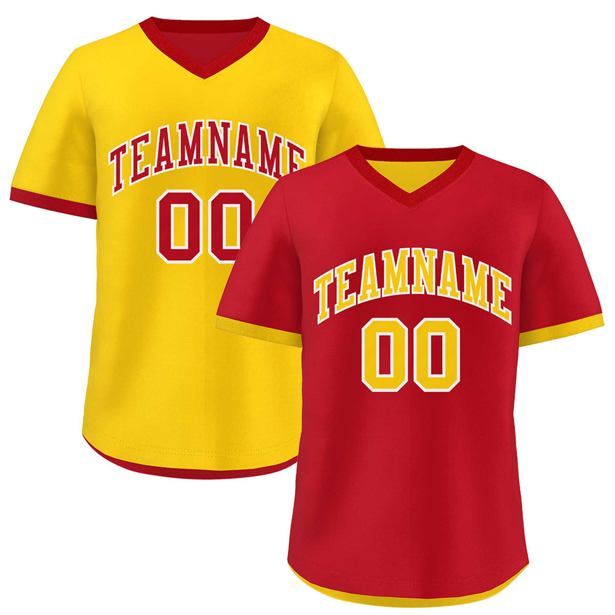 Custom Gold Red Reversible Classic Style Lightweight Baseball Jersey| KXKSHOP