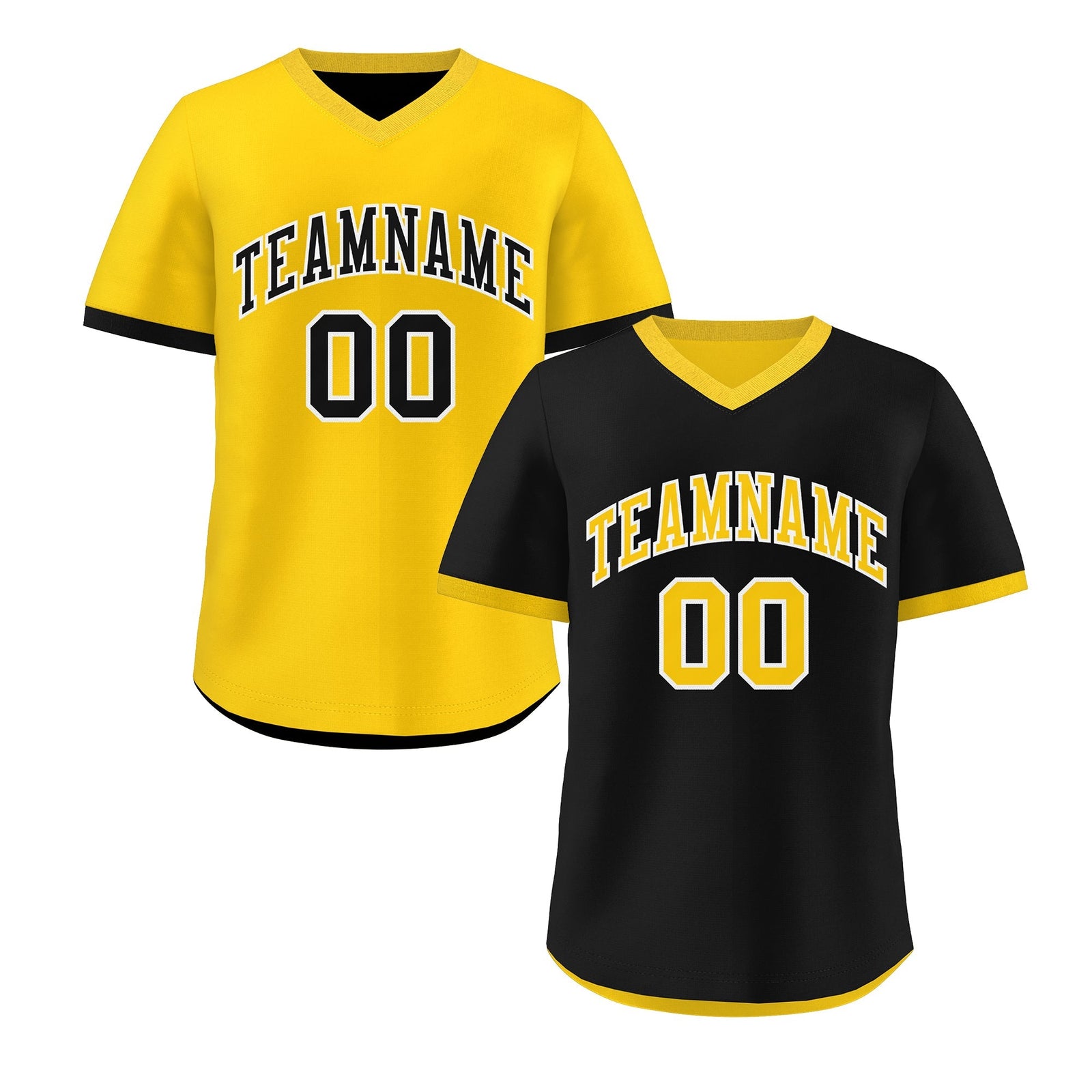 Custom Gold Black Reversible Classic Style Quick Dry Baseball Jersey| KXKSHOP