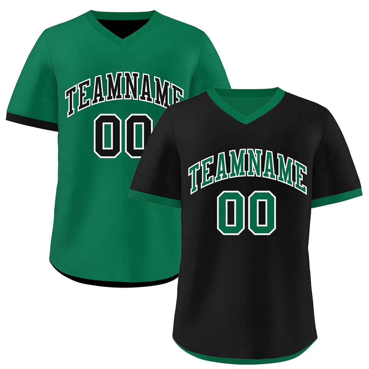 Custom Kelly Green Black Reversible Classic Style Lightweight Baseball Jersey| KXKSHOP