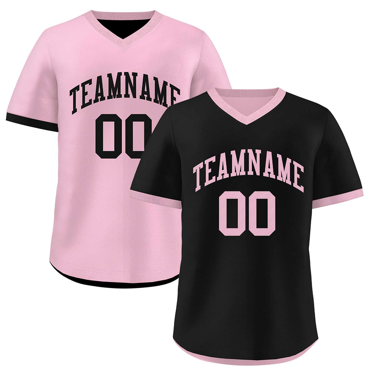 Custom Light Pink Black Reversible Classic Style Breathable Baseball Jersey| KXKSHOP