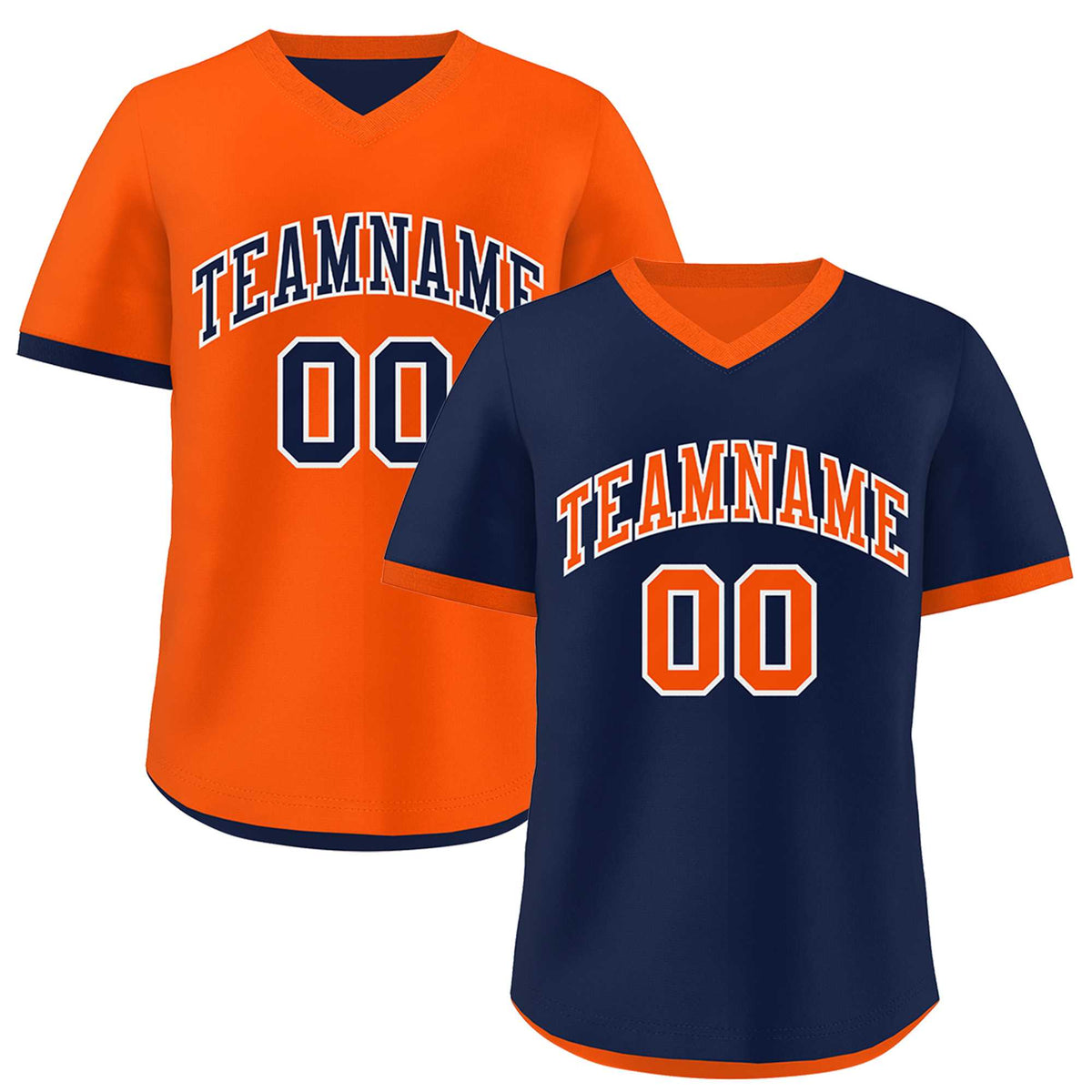 Custom Navy Orange Reversible Classic Style Breathable Baseball Jersey| KXKSHOP