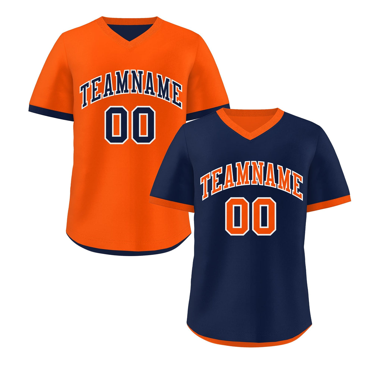 Custom Navy Orange Reversible Classic Style Breathable Baseball Jersey| KXKSHOP