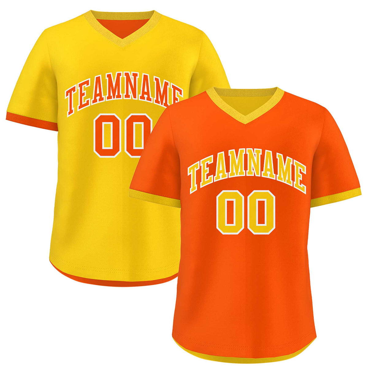 Custom Gold Orange Reversible Classic Style Lightweight Baseball Jersey| KXKSHOP