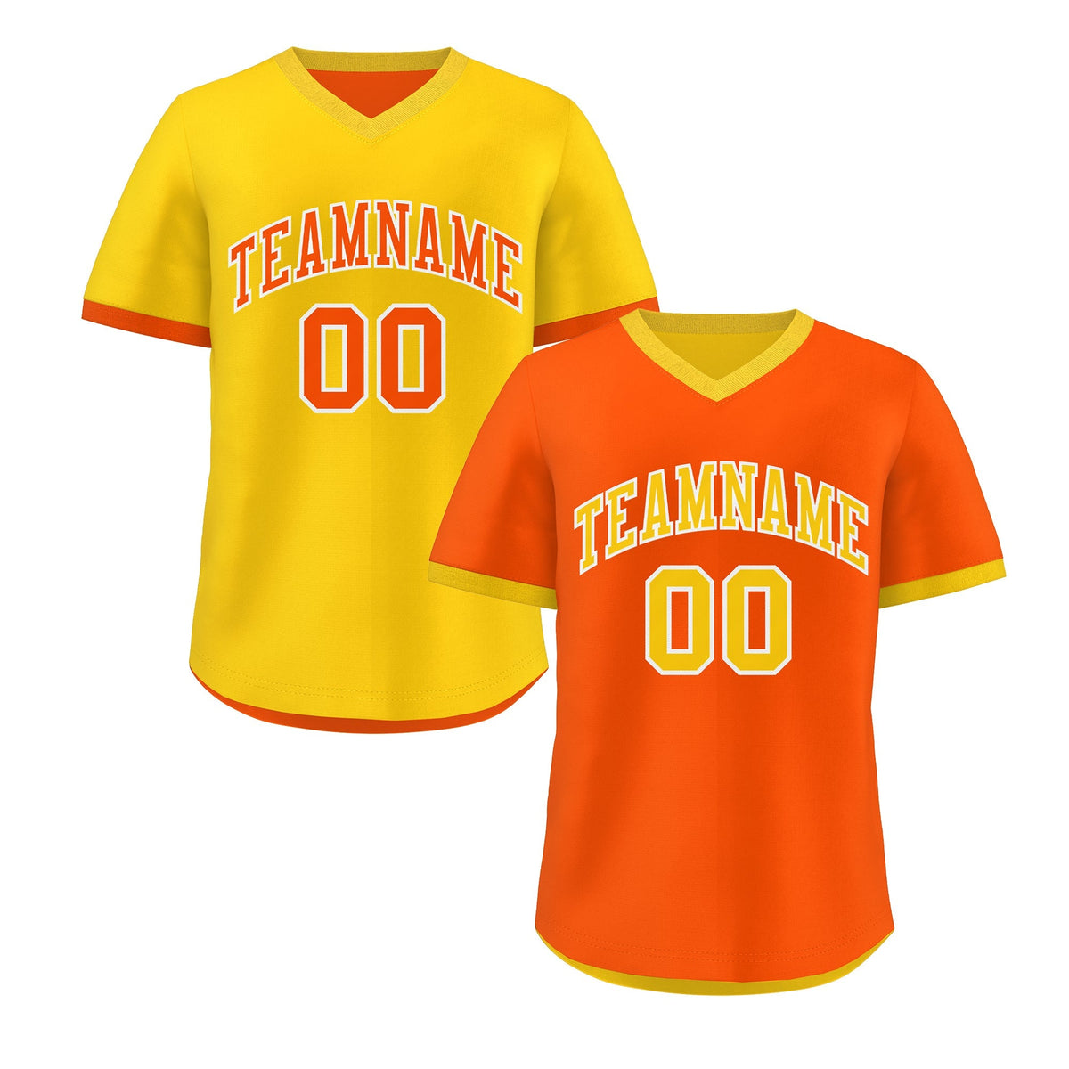 Custom Gold Orange Reversible Classic Style Lightweight Baseball Jersey| KXKSHOP