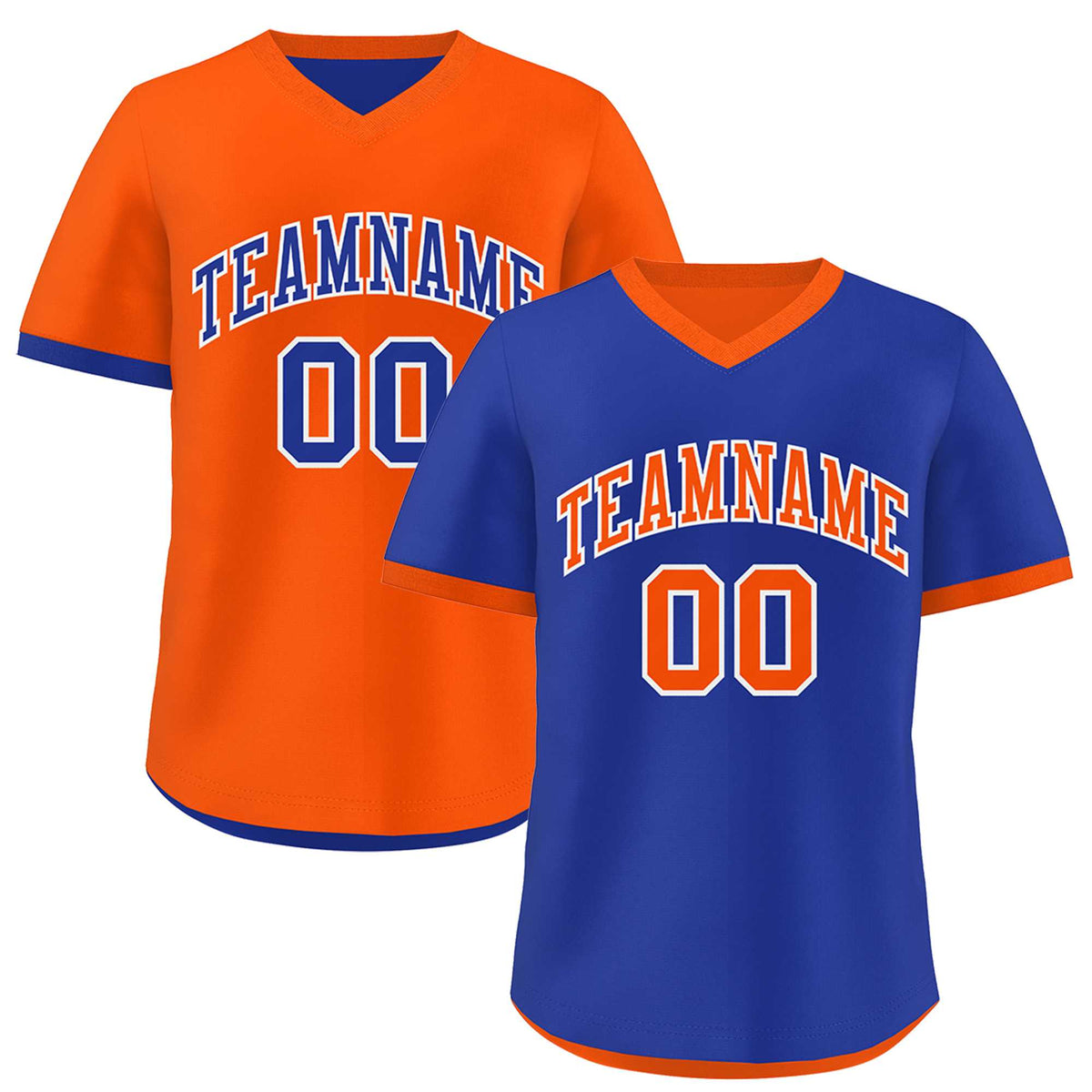 Custom Royal Blue Orange Reversible Classic Style Lightweight Baseball Jersey| KXKSHOP