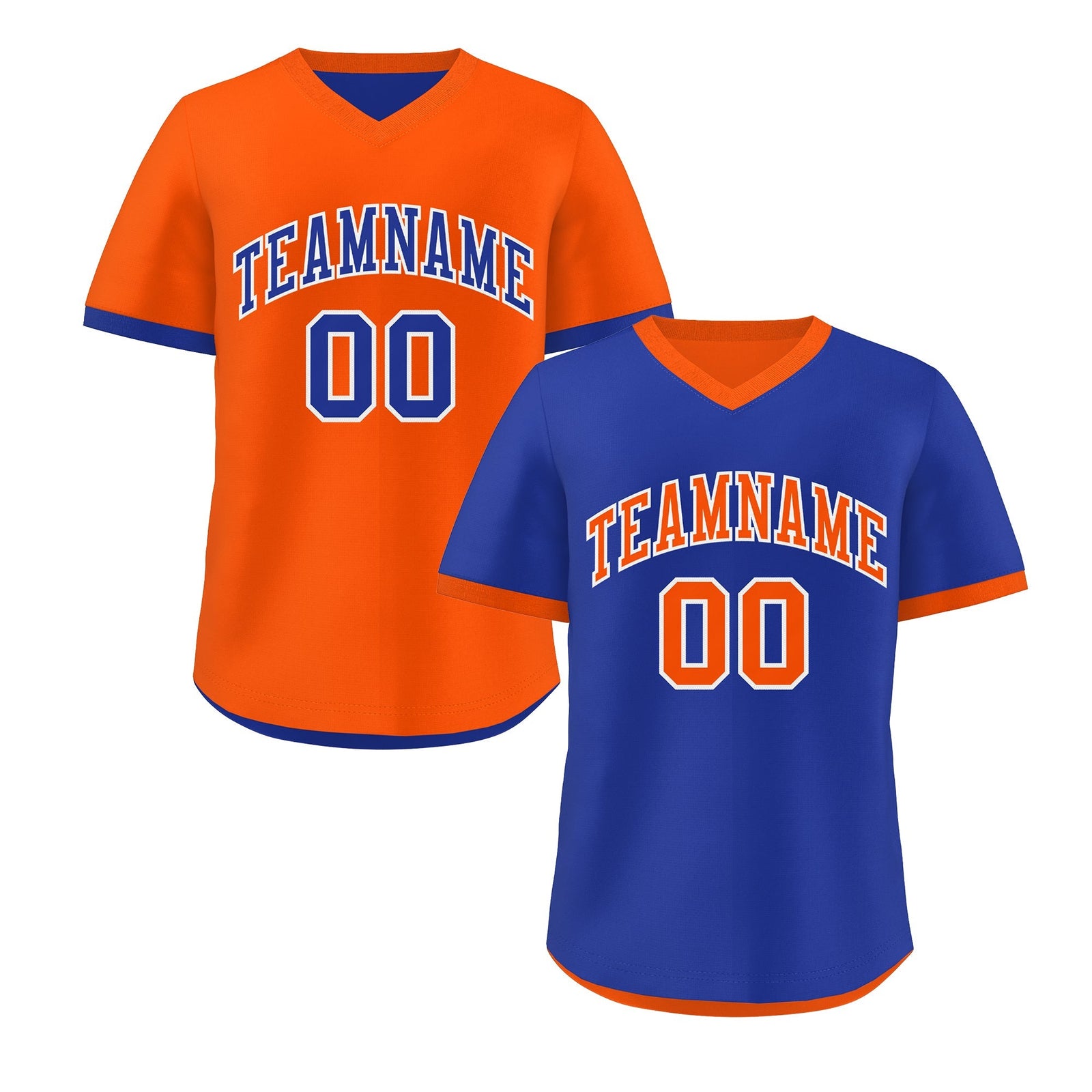 Custom Royal Blue Orange Reversible Classic Style Lightweight Baseball Jersey| KXKSHOP
