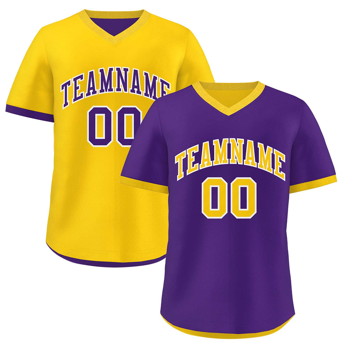 Custom Purple Gold Reversible Classic Style Breathable Baseball Jersey| KXKSHOP