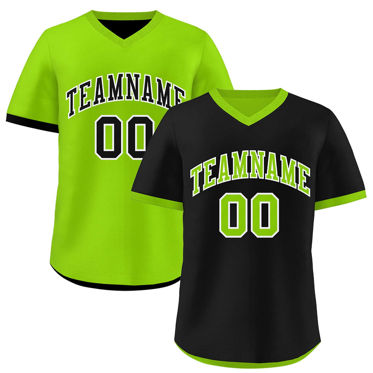 Custom Neon Green Black Reversible Classic Style Quick Dry Baseball Jersey| KXKSHOP