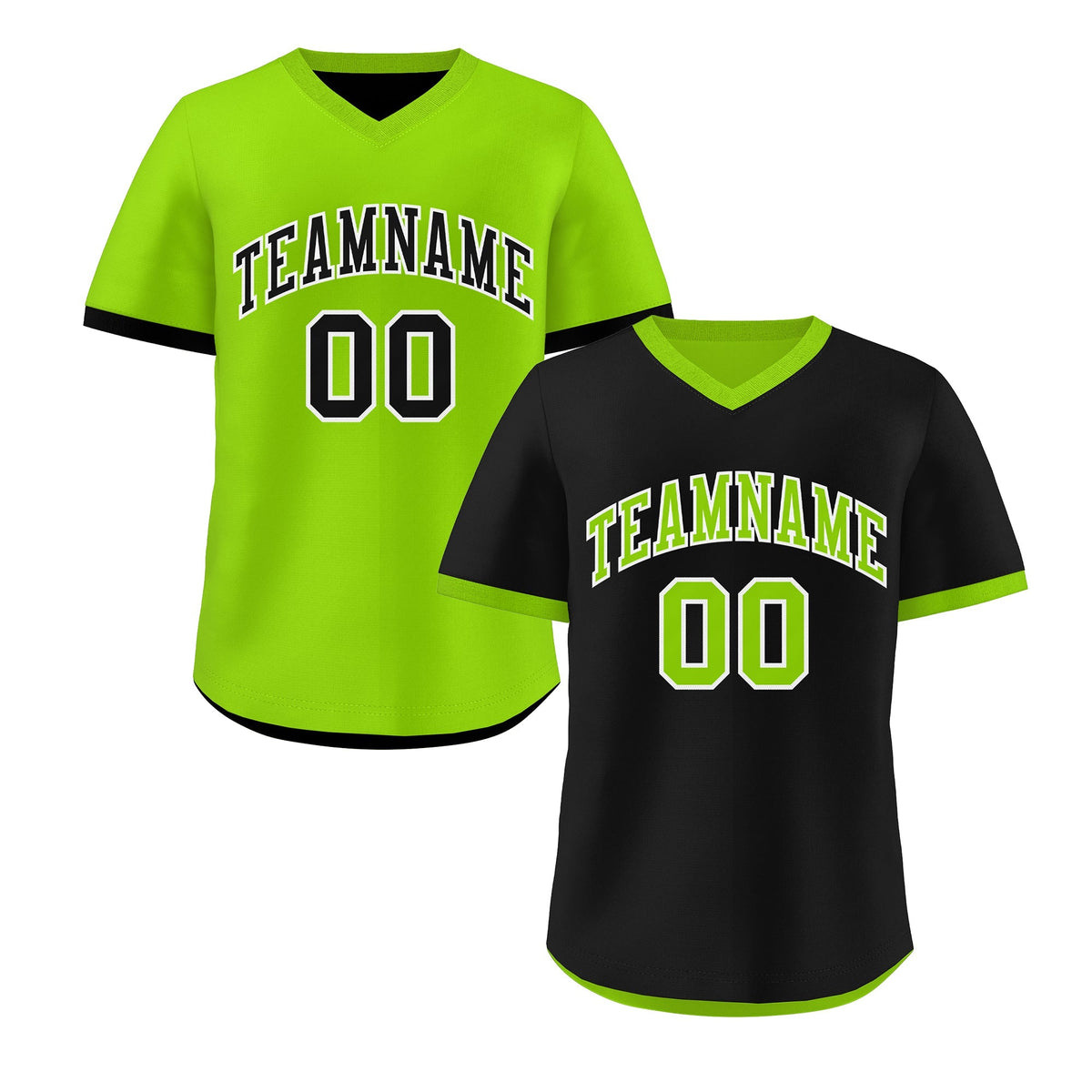 Custom Neon Green Black Reversible Classic Style Quick Dry Baseball Jersey| KXKSHOP