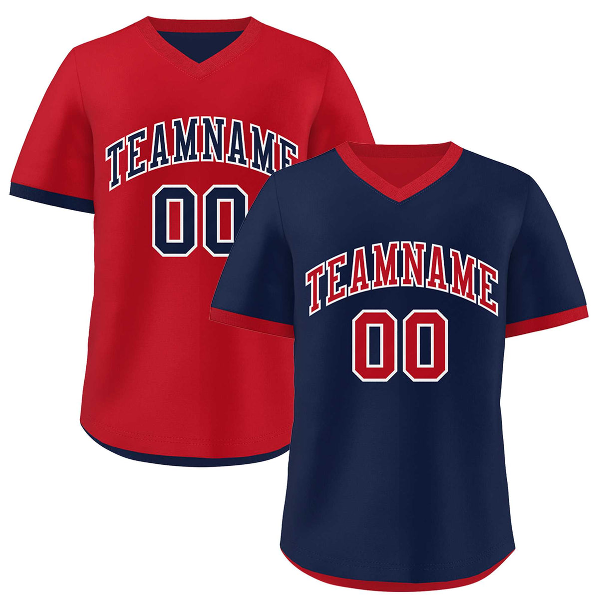 Custom Red Navy Reversible Classic Style Quick Dry Baseball Jersey| KXKSHOP