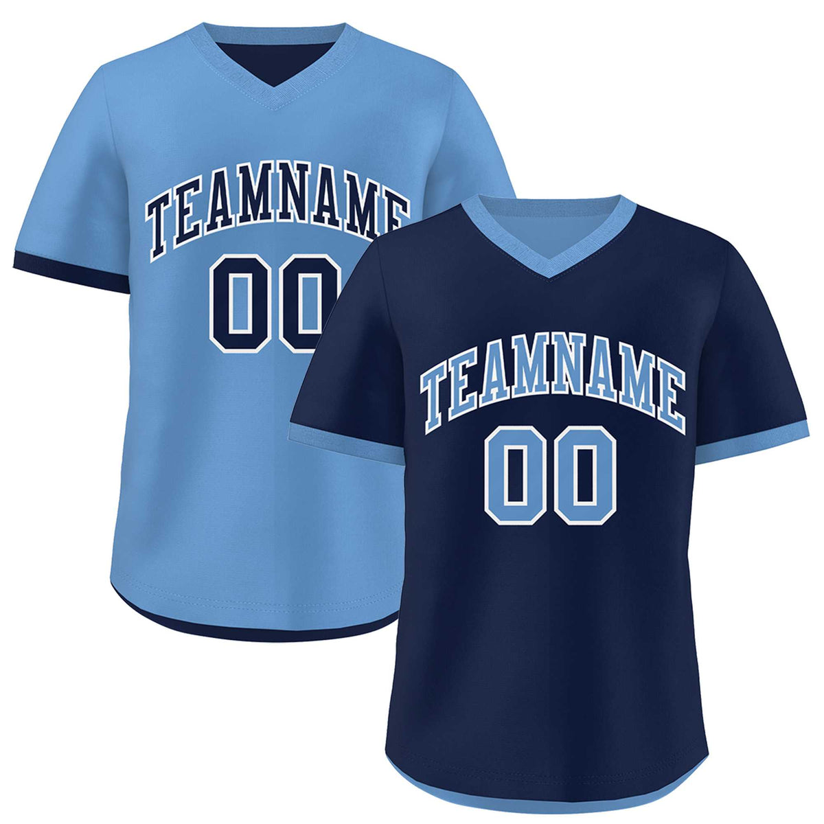 Custom Light Blue Navy Reversible Classic Style Lightweight Baseball Jersey| KXKSHOP