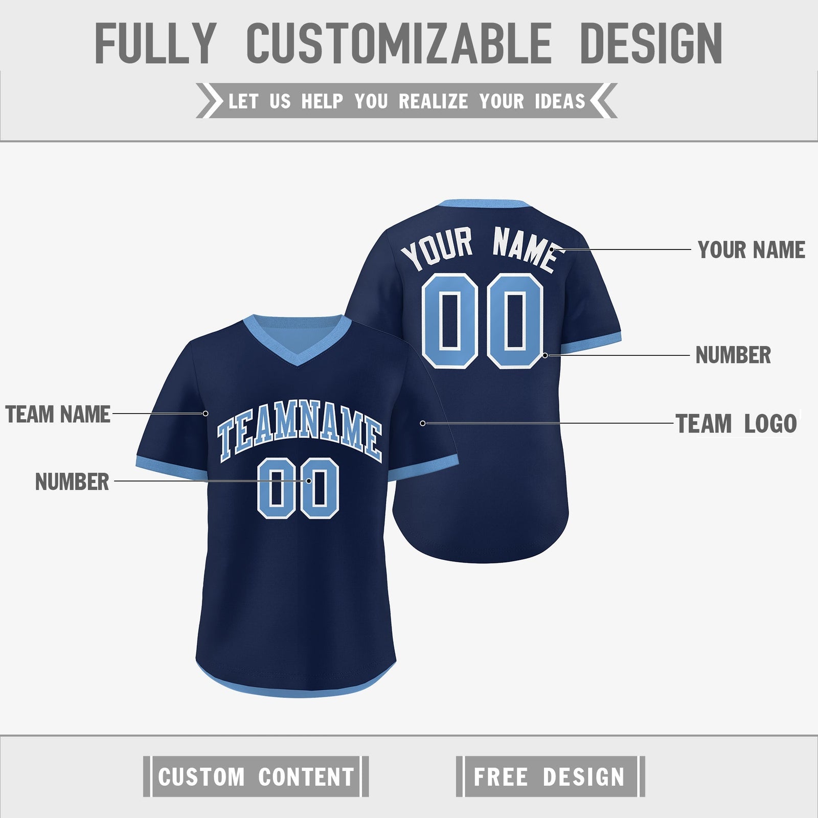 Custom Light Blue Navy Reversible Classic Style Lightweight Baseball Jersey| KXKSHOP
