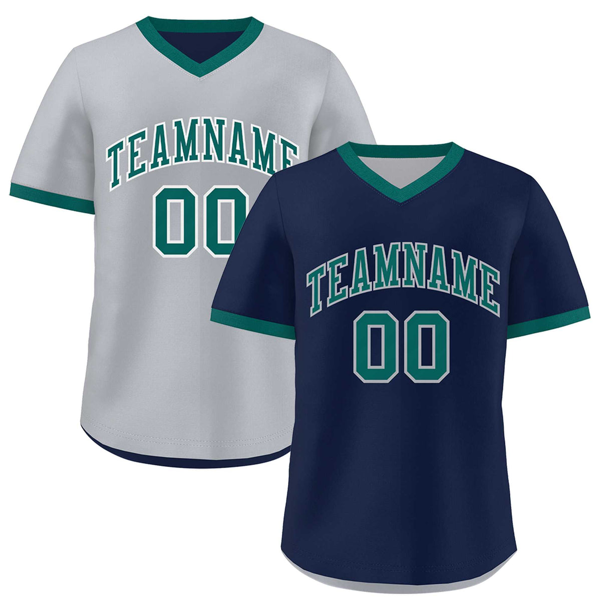 Custom Teal Silver Reversible Classic Style Quick Dry Baseball Jersey| KXKSHOP