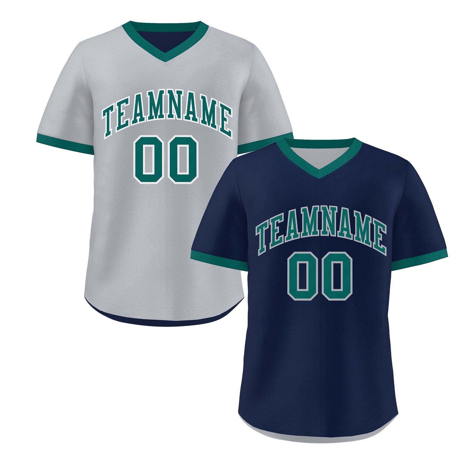 Custom Teal Silver Reversible Classic Style Quick Dry Baseball Jersey| KXKSHOP