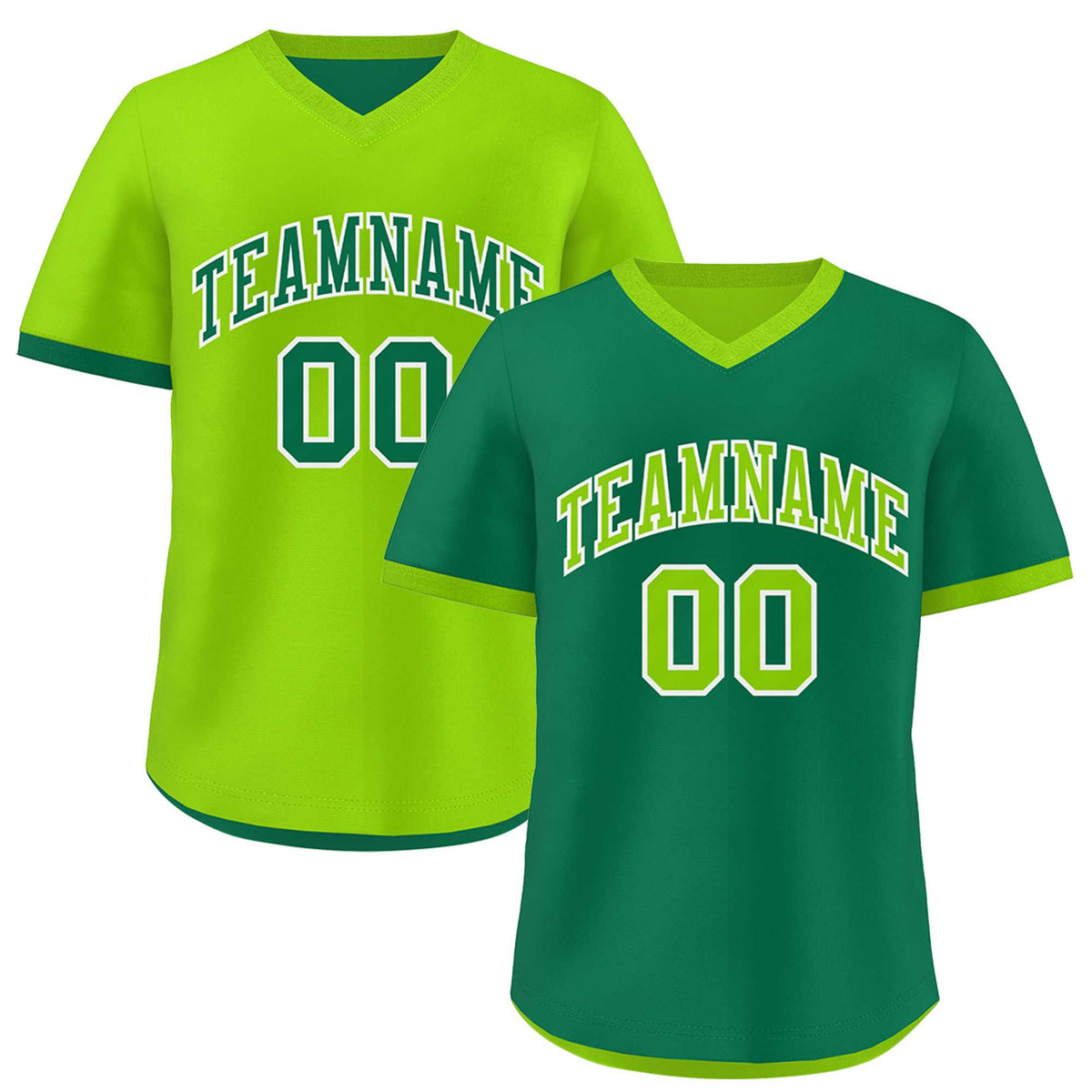 Custom Neon Green Kelly Green Reversible Classic Style Lightweight Baseball Jersey| KXKSHOP