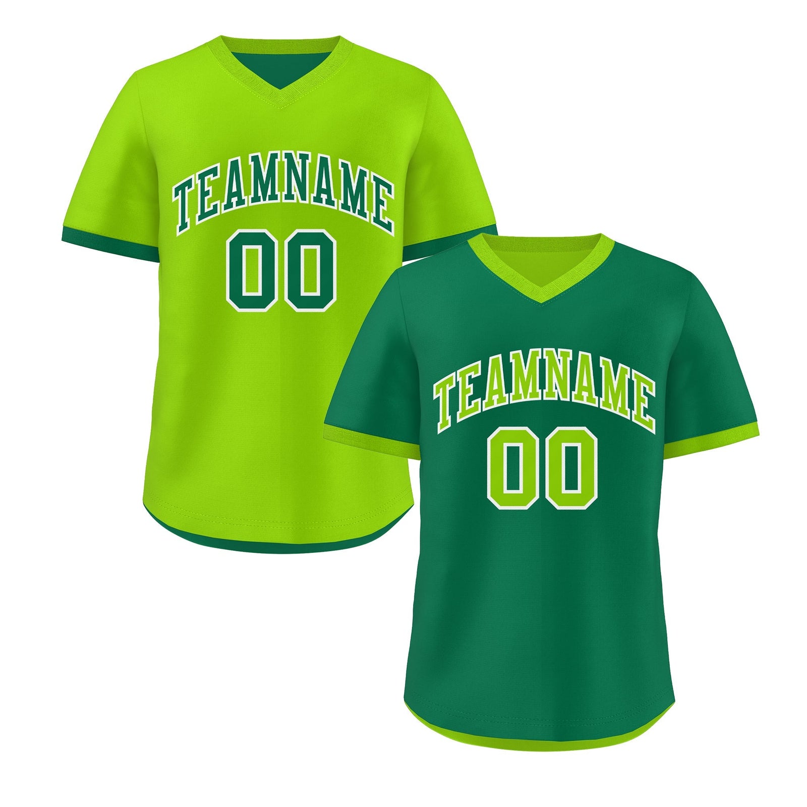Custom Neon Green Kelly Green Reversible Classic Style Lightweight Baseball Jersey| KXKSHOP