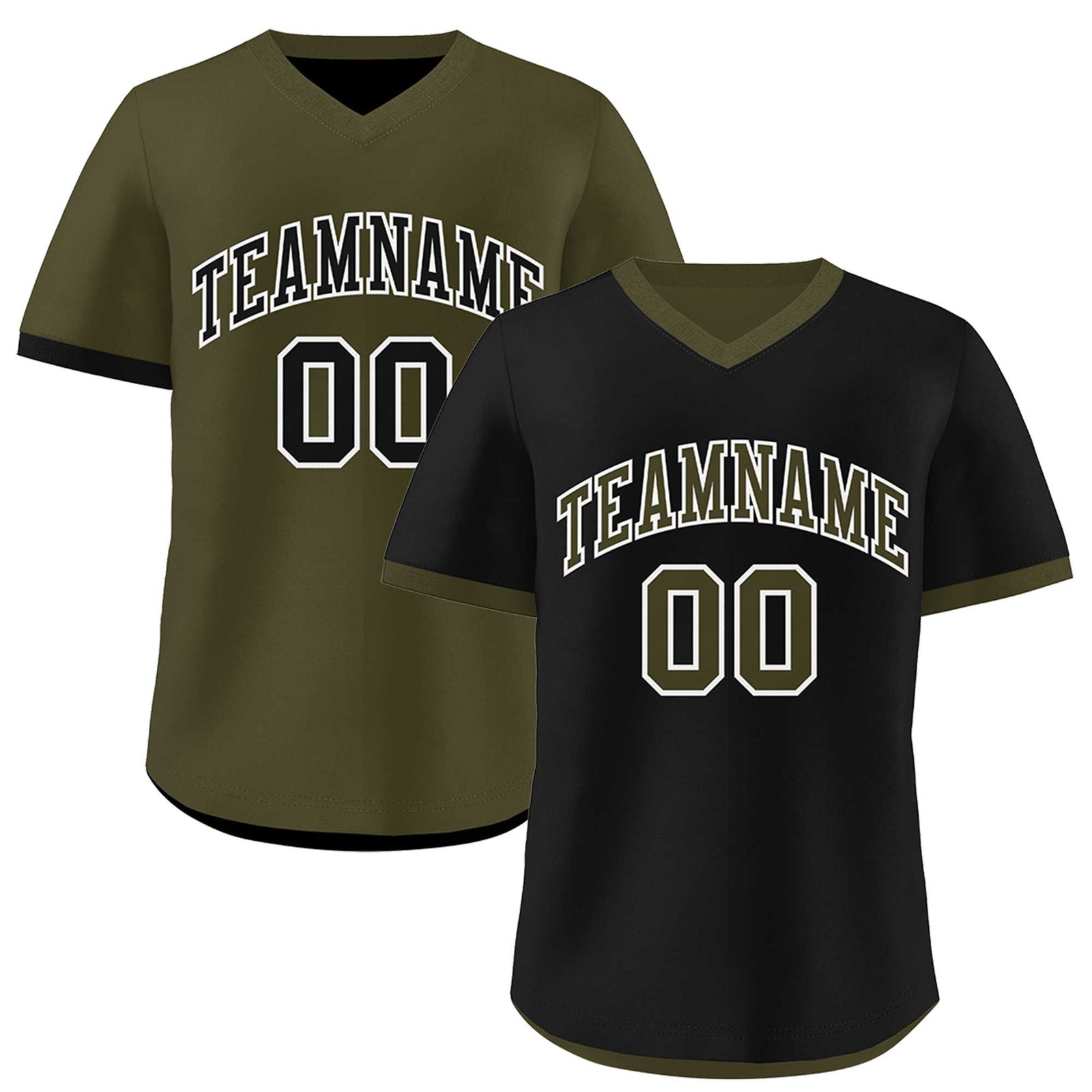 Custom Olive Black Reversible Classic Style Breathable Baseball Jersey| KXKSHOP