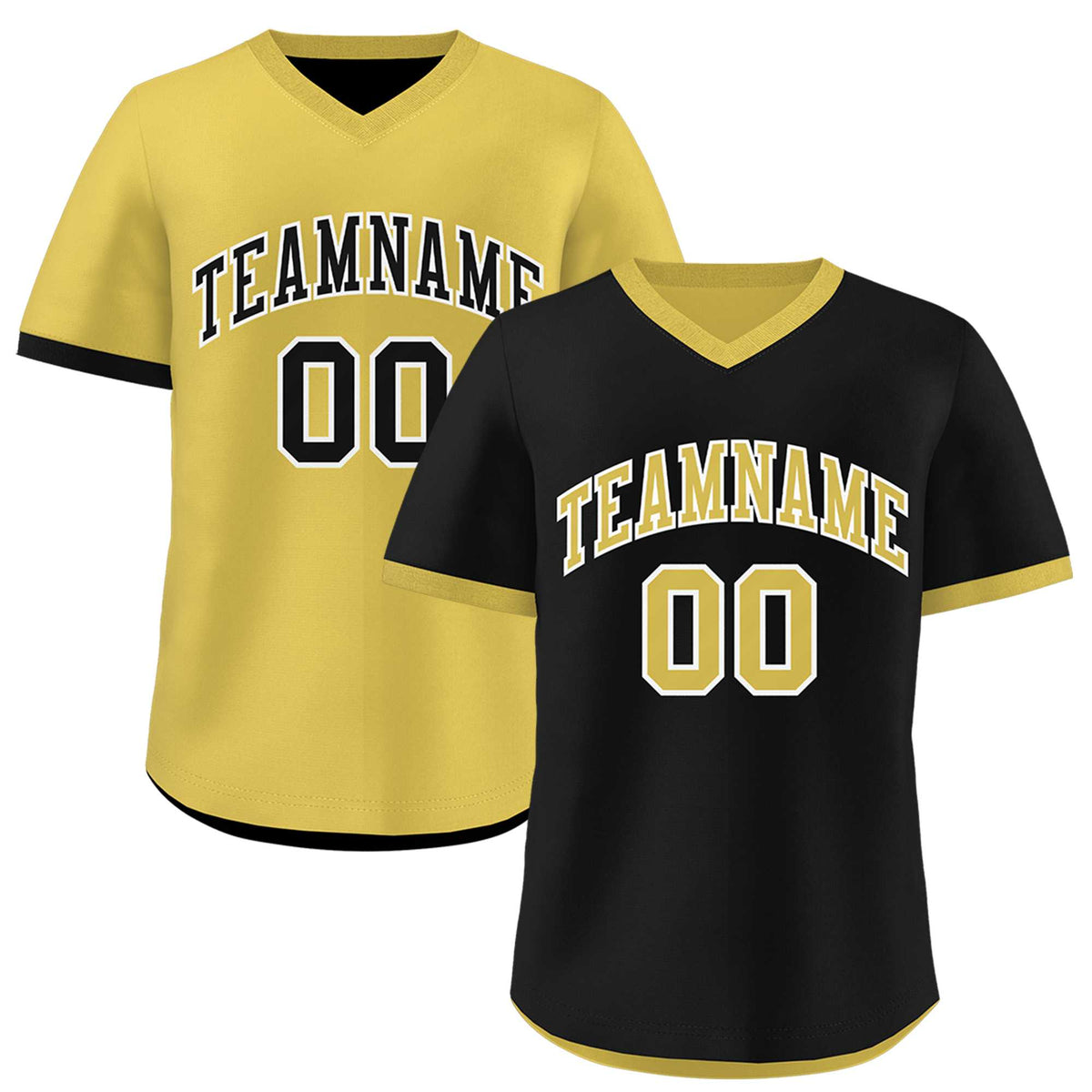 Custom Old Gold Black Reversible Classic Style Lightweight Baseball Jersey| KXKSHOP