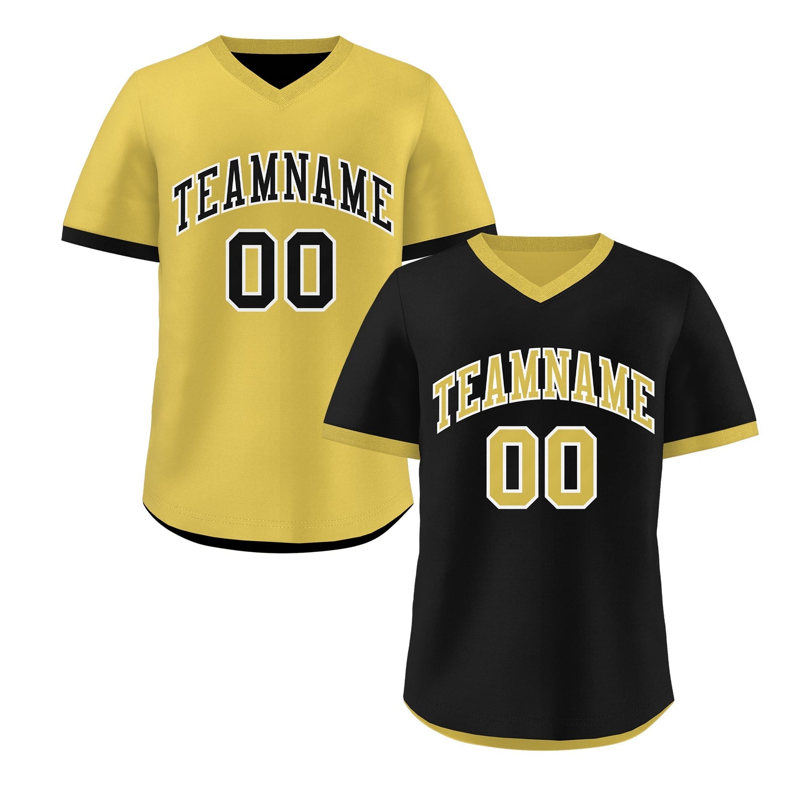 Custom Old Gold Black Reversible Classic Style Lightweight Baseball Jersey| KXKSHOP