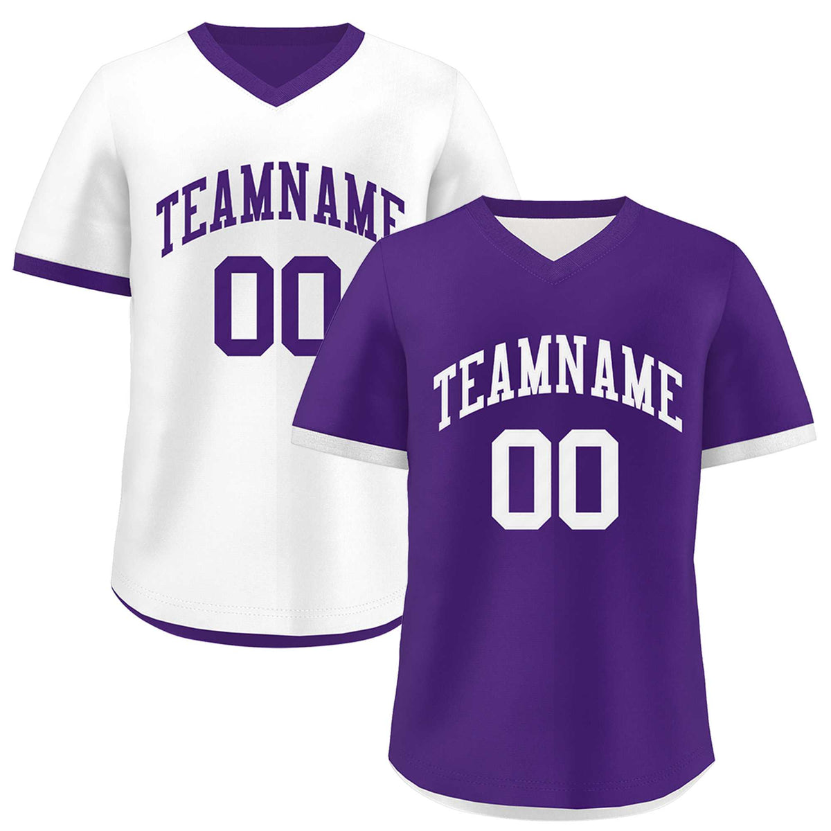 Custom Purple White Reversible Classic Style Breathable Baseball Jersey| KXKSHOP