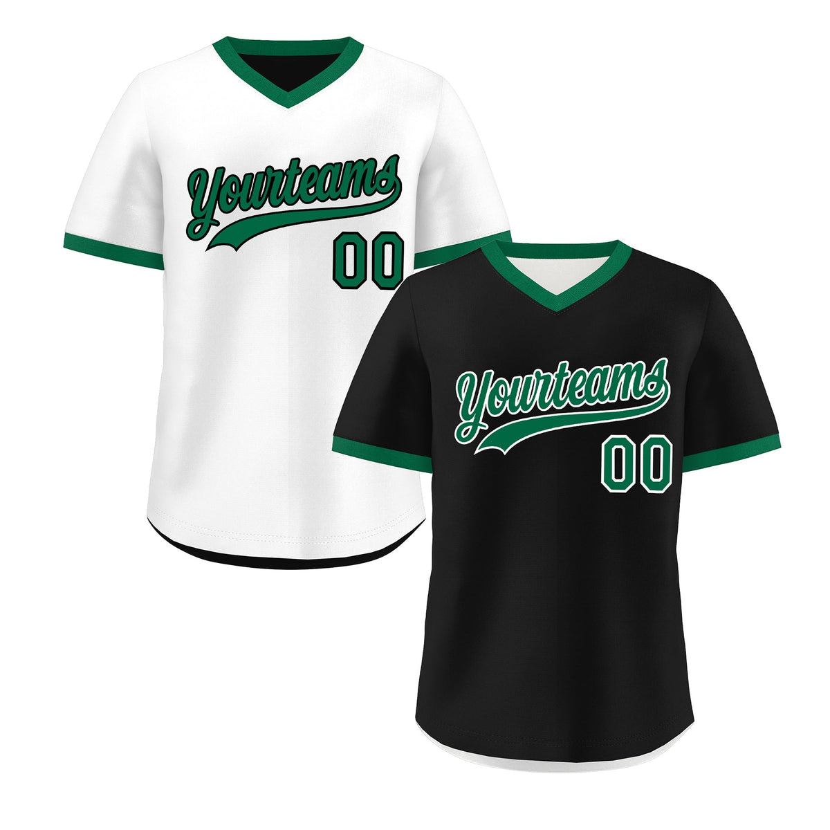 Custom White Black Kelly Green Reversible Classic Style Breathable Baseball Jersey| KXKSHOP
