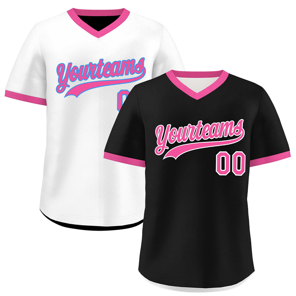 Custom White Black Pink Reversible Classic Style Breathable Baseball Jersey| KXKSHOP
