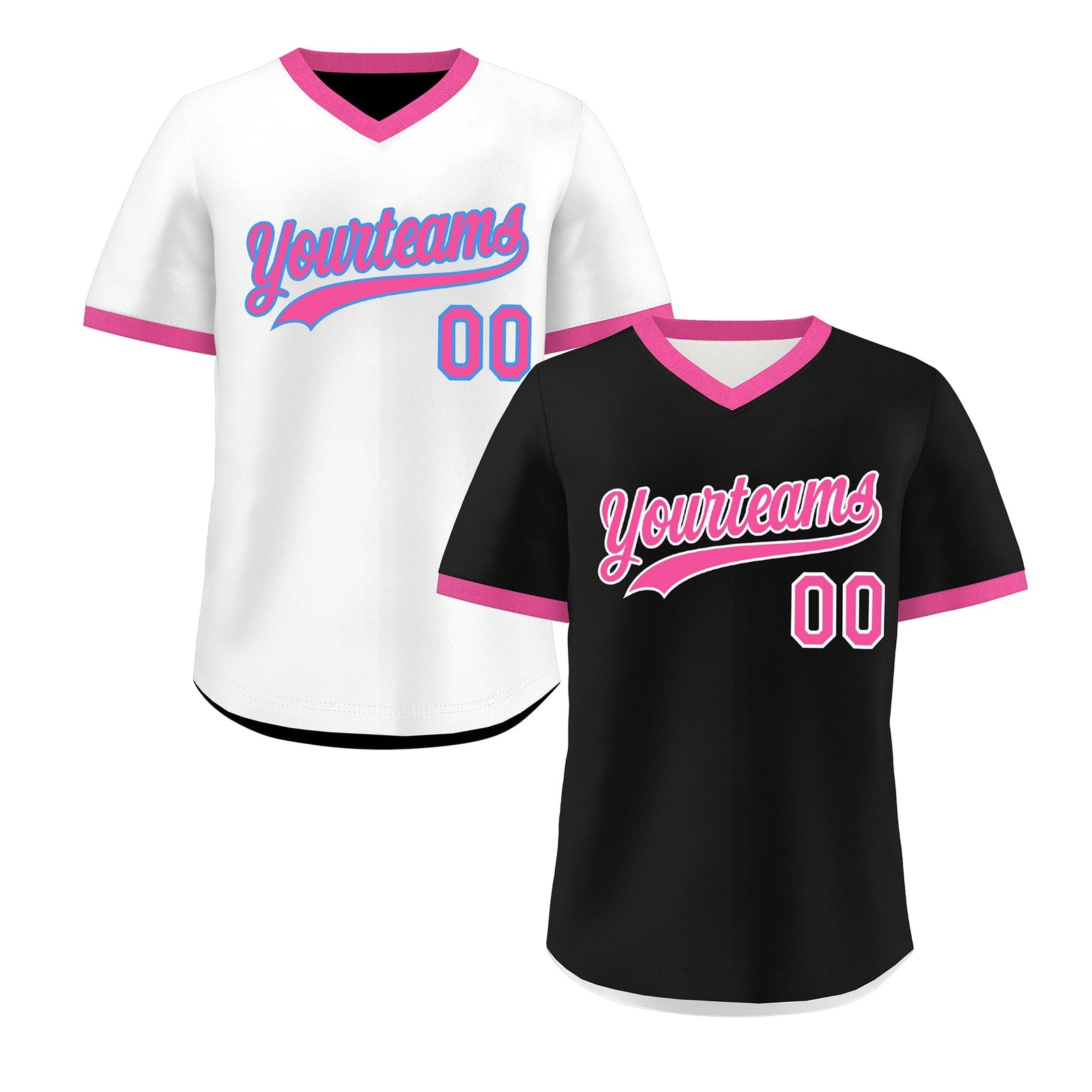 Custom White Black Pink Reversible Classic Style Breathable Baseball Jersey| KXKSHOP